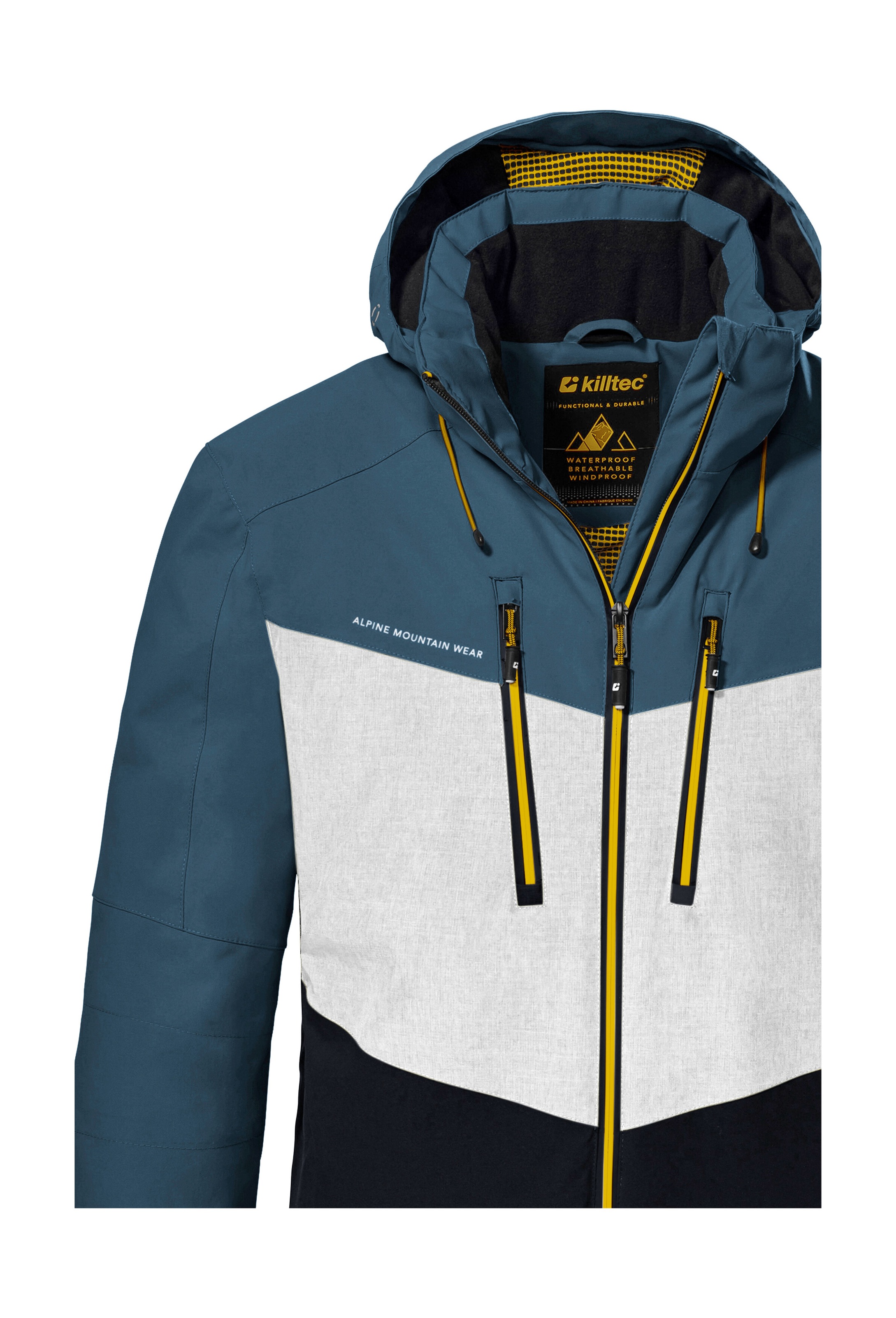 Killtec Skijacke »KSW 45 MN SKI JCKT«, Trendige, wasserdichte Skijacke mit abnehmbarer Kapuze und Schneefang
