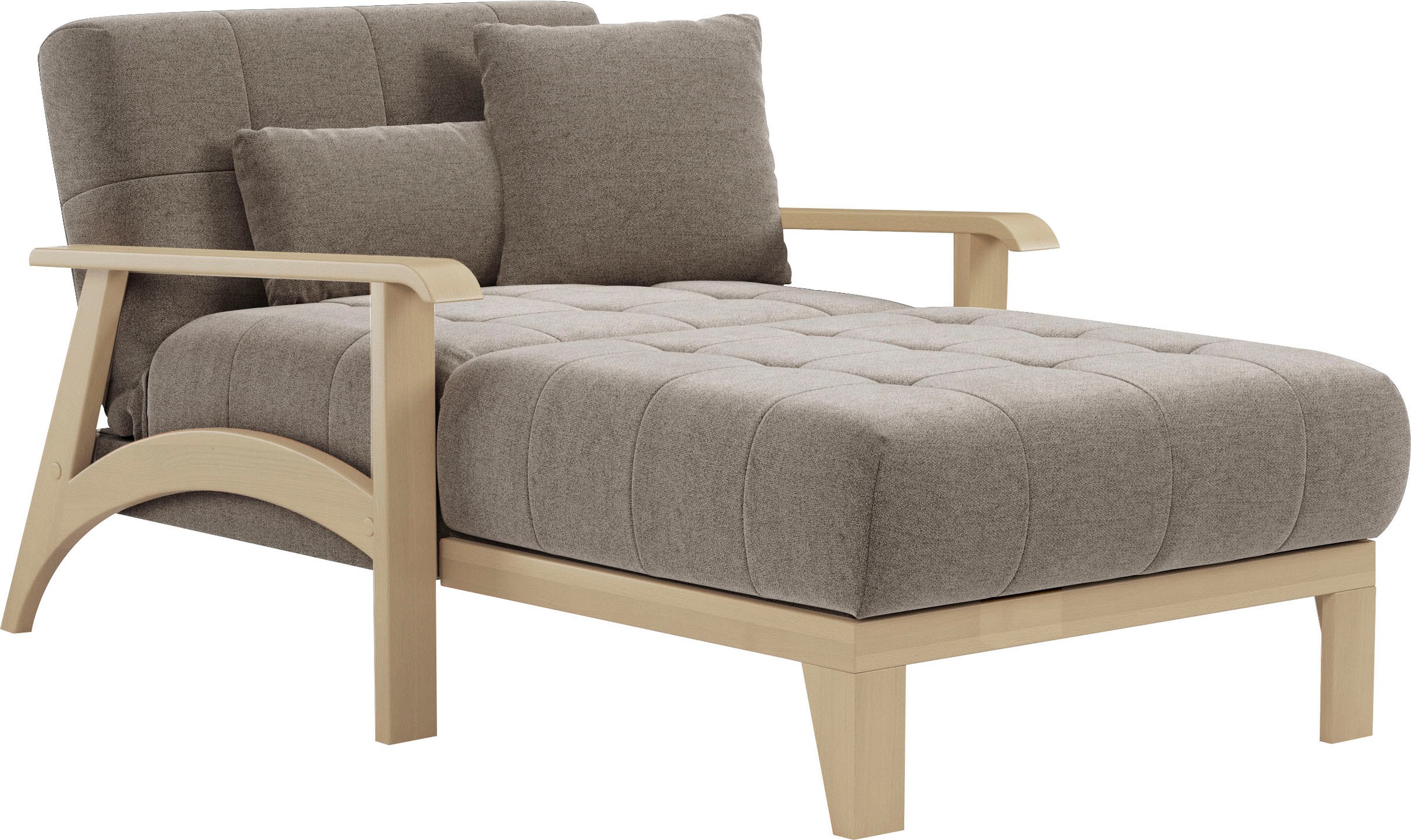 sit&more Recamiere »Billund«, Armlehnen aus Buchenholz in natur, verschiedene Bezüge und Farben
