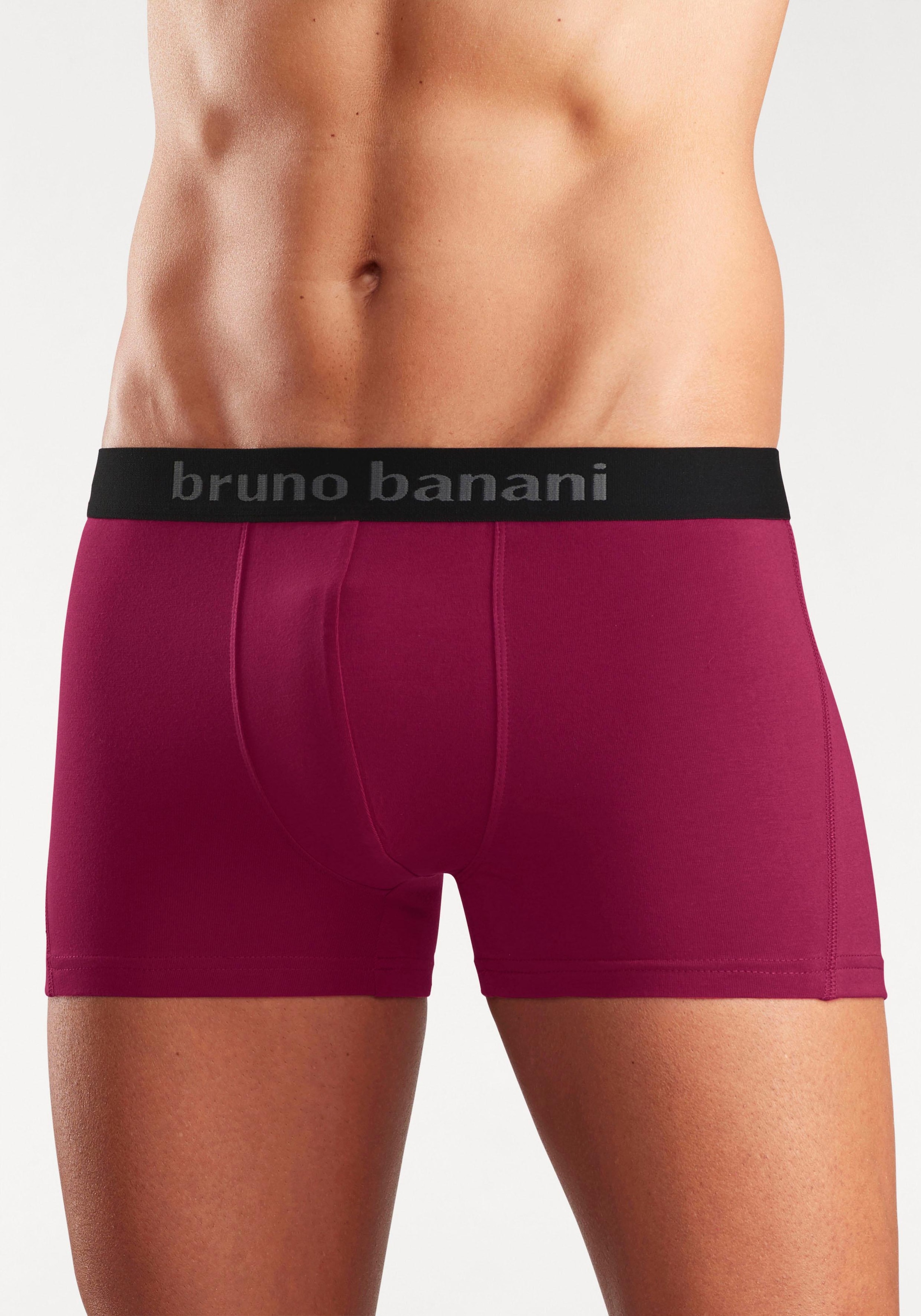 Bruno Banani Boxer, (Packung, 4 St.), mit farbigen Marken-Schriftzug am Bündchen