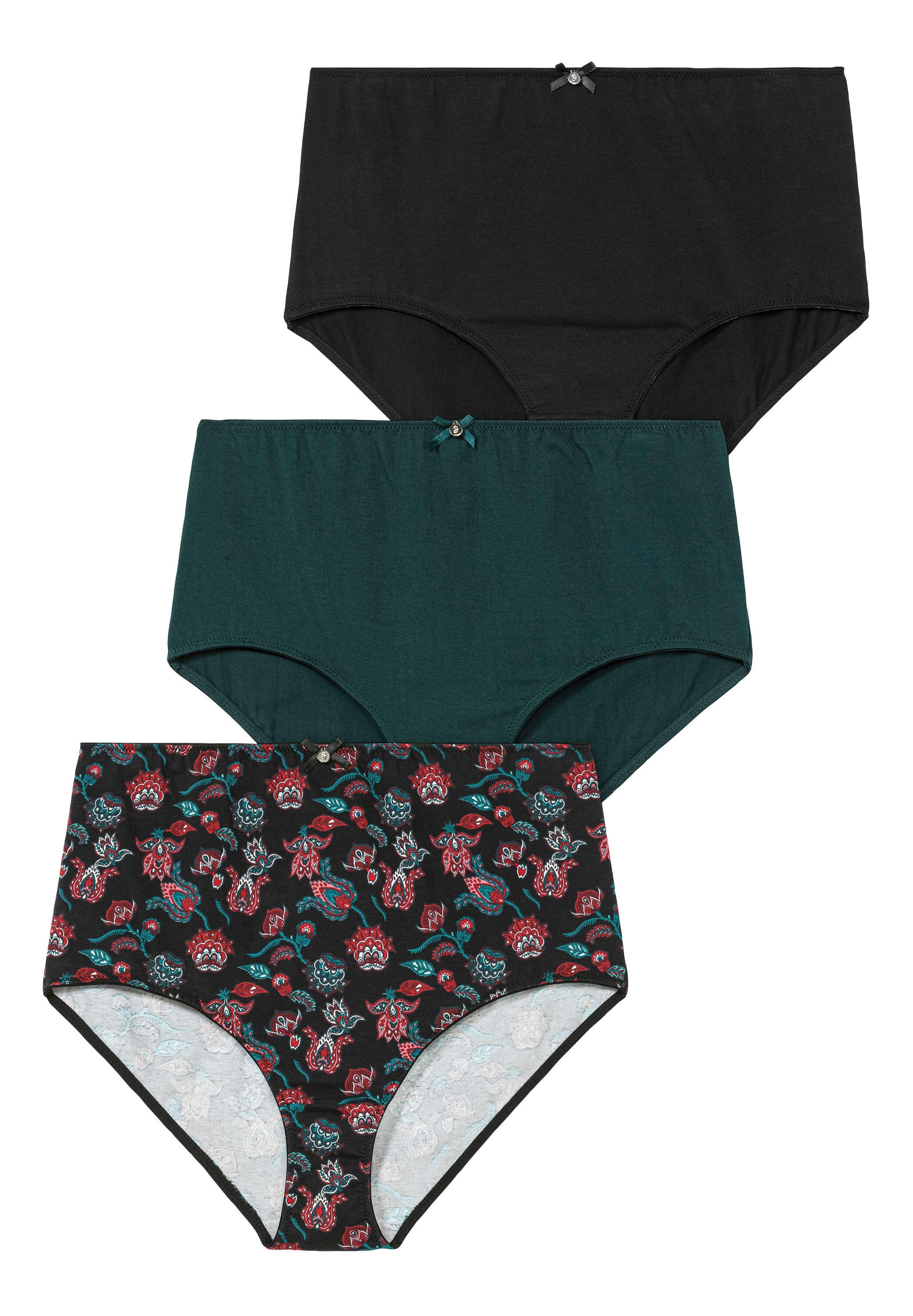 Sheego Taillenslip »High-Waist-Slip Slip im 3er Pack, mit Zierschleife vorne 3 Stück« 3 Stk.
