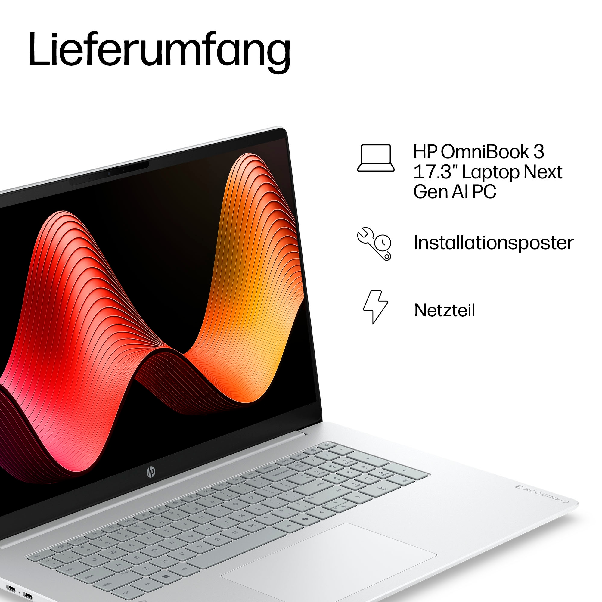 HP Notebook »OmniBook 3 17-dk0512ng« 43,9 cm / 17,3 ″ Intel N-Reihe Intel Graphics 256 GB SSD