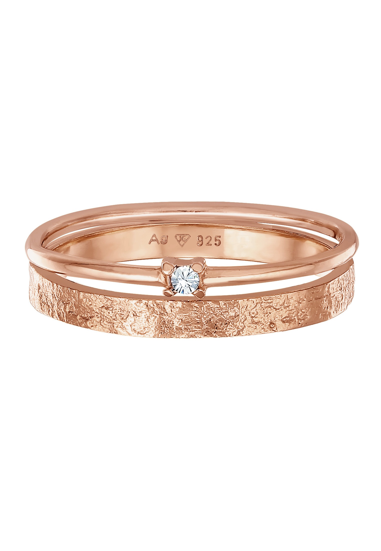 Elli Ring-Set »Ring Stapelring Kristall Solitär Bandring Set 925 Silber«