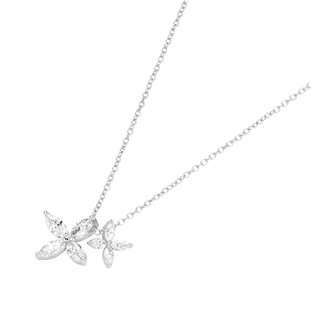 Smart Jewel Kette mit Anhänger »Kette mit Blüten, Zirkonia Steine, Silber  925« bestellen | UNIVERSAL