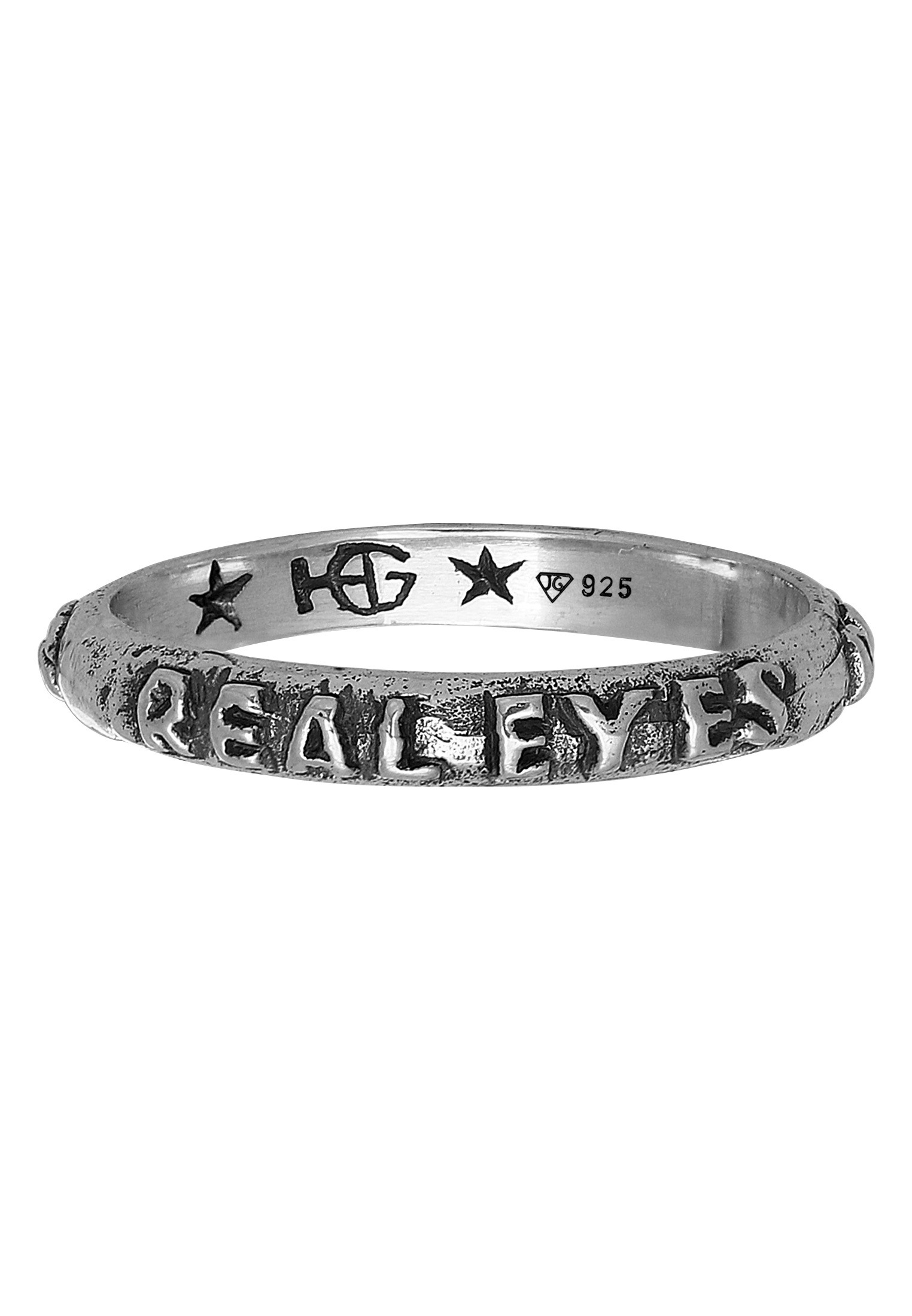 HAZE & GLORY Silberring »Ring Real Eyes Wording 925 Silber«