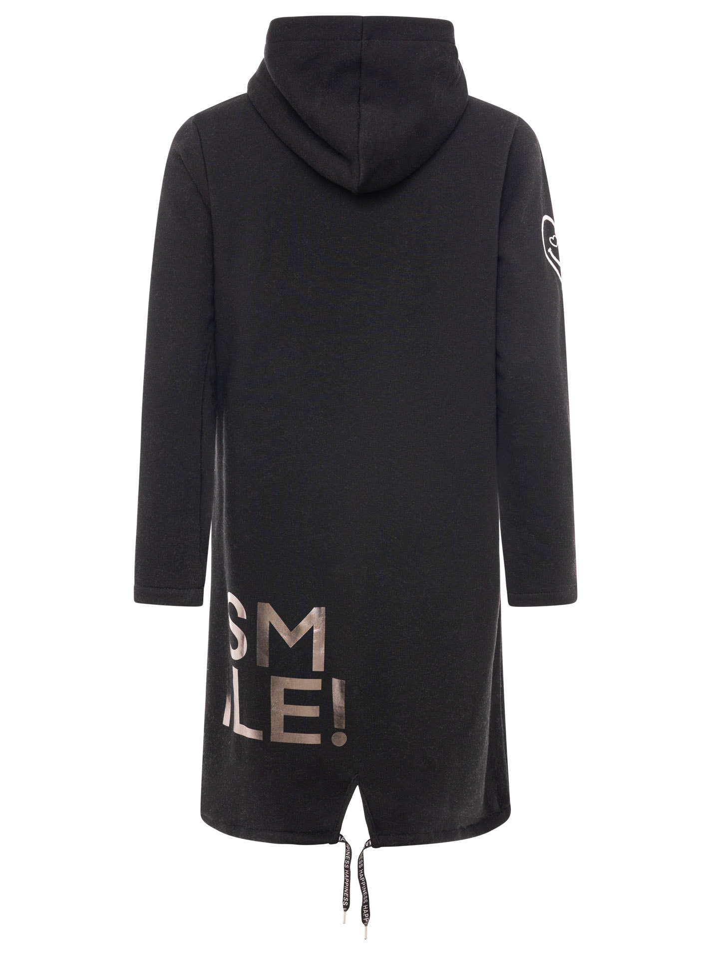 Zwillingsherz Kurzmantel »"Alissa Shiny"« Kapuze, Reißverschluss, glänzender Print, bedrucktes Band