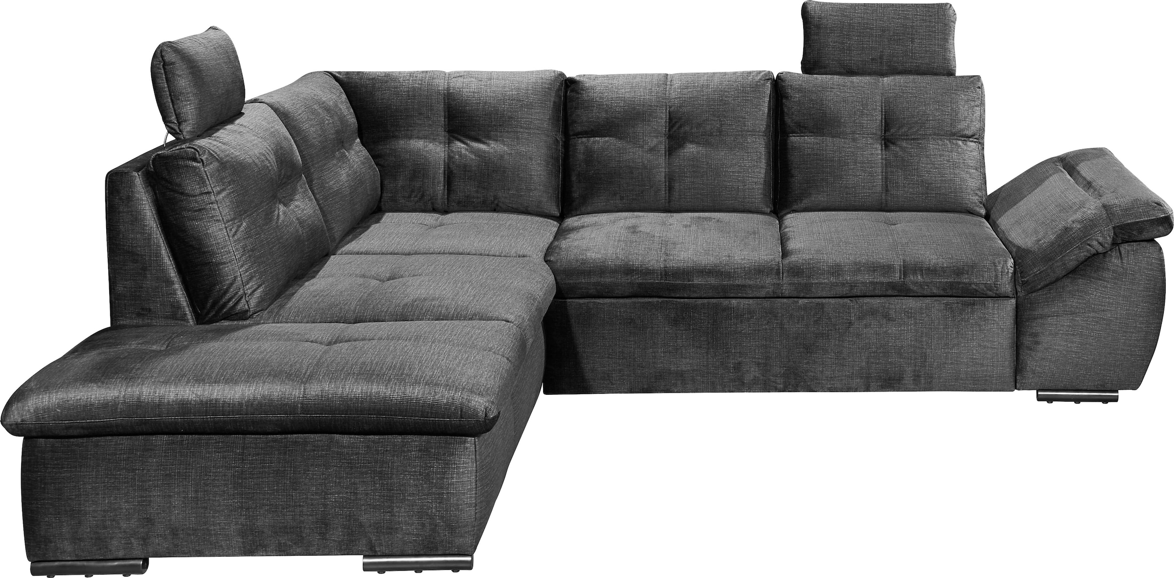 ED EXCITING DESIGN Ecksofa »Alija L-Form« mit Bettfunktion, Bettkasten, Armteilverstellung & Kopfstützen
