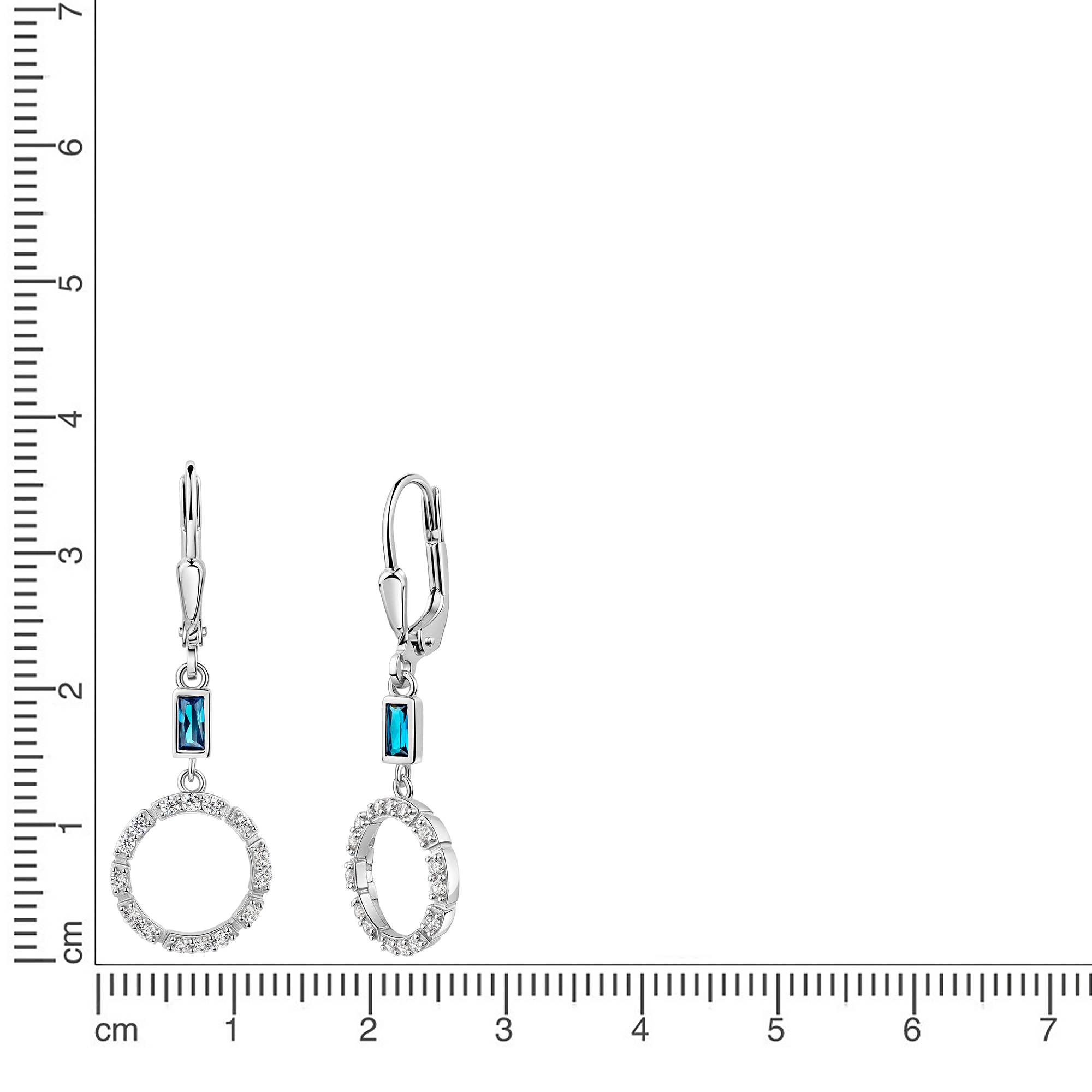 Firetti Paar Ohrhänger »Schmuck Geschenk Silber 925 Ohrschmuck Ohrringe Kreise« mit Zirkonia (synth.)