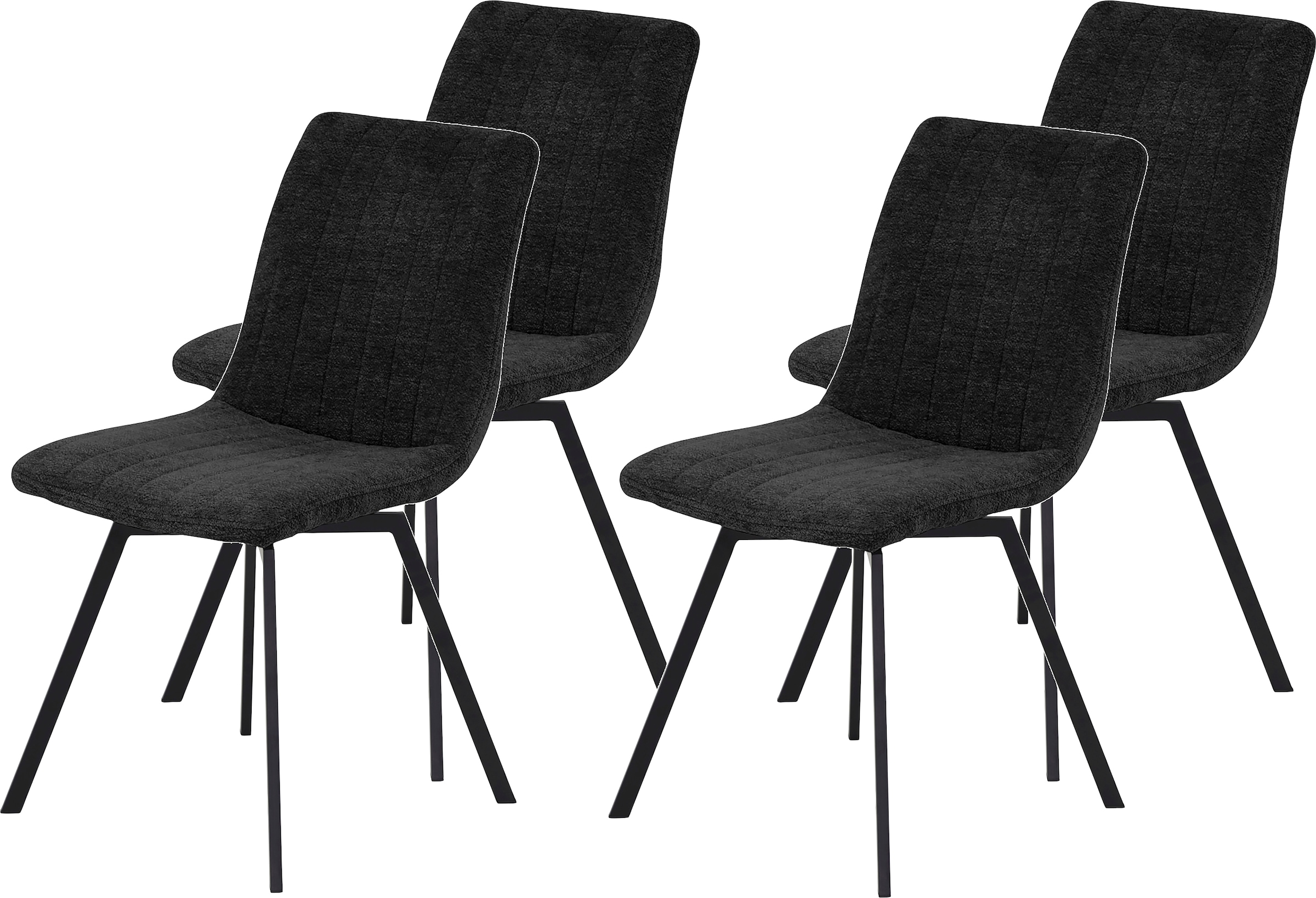 HELA 4-Fußstuhl »MARION«, (Set), 4 St., Boucle, 360° drehbar, Stoff in Boucleoptik, 2er und 4er Set