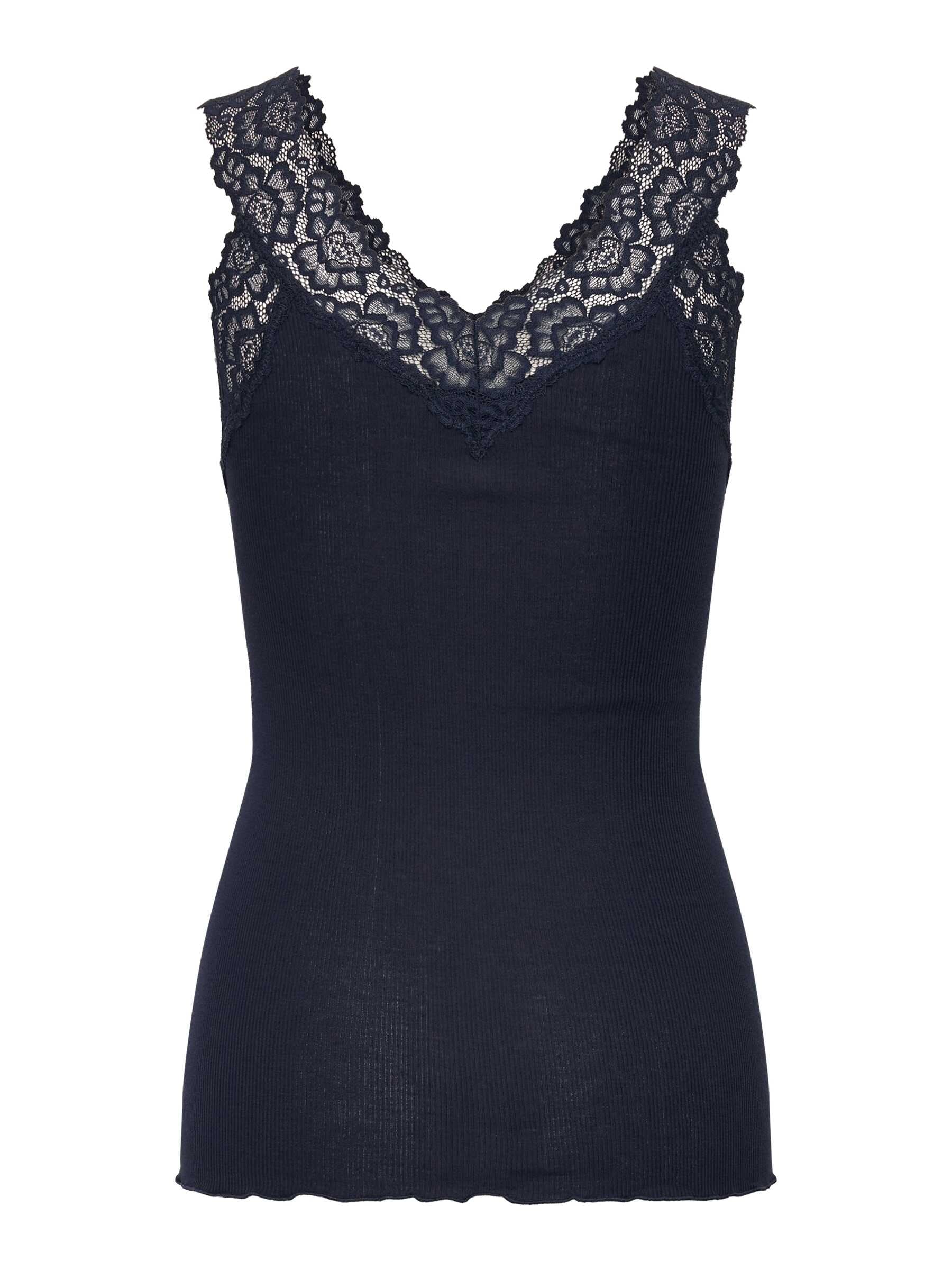 rosemunde Spitzentop »Bernardine Organic Cotton Top« Vintage-Spitzenbesatz am V-Ausschnitt, breite Träger, feminin