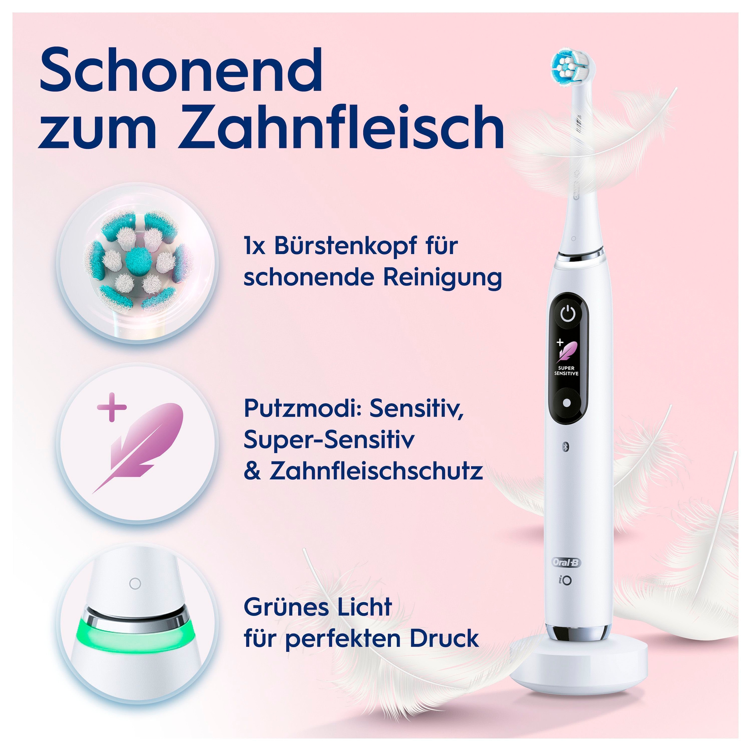 Oral-B Elektrische Zahnbürste »iO 9«, 2 St. Aufsteckbürsten, mit Magnet-Technologie, 7 Putzmodi, Farbdisplay & Lade-Reiseetui