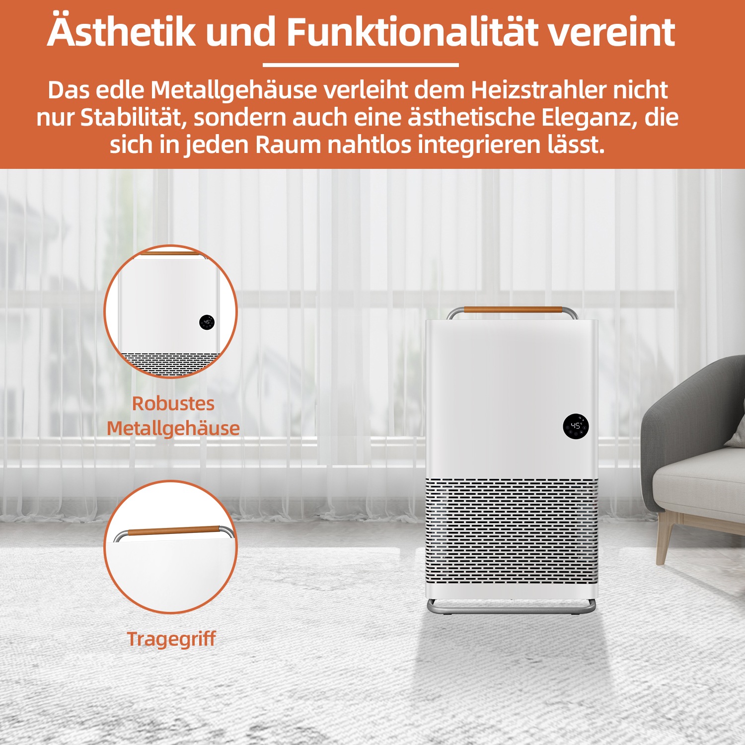 SHX Konvektor, 2200 W, Smart Home fähig (Wifi), Tragegriff