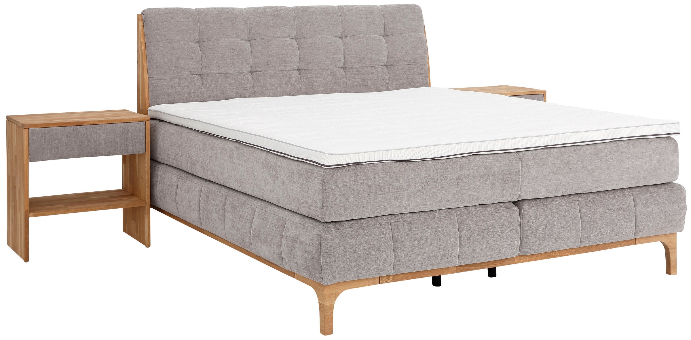 OTTO products Boxspringbett »Jelle«, (5 St.), zertifizierte, recycelte Bezugsstoffe, verschiedene Ausführungen