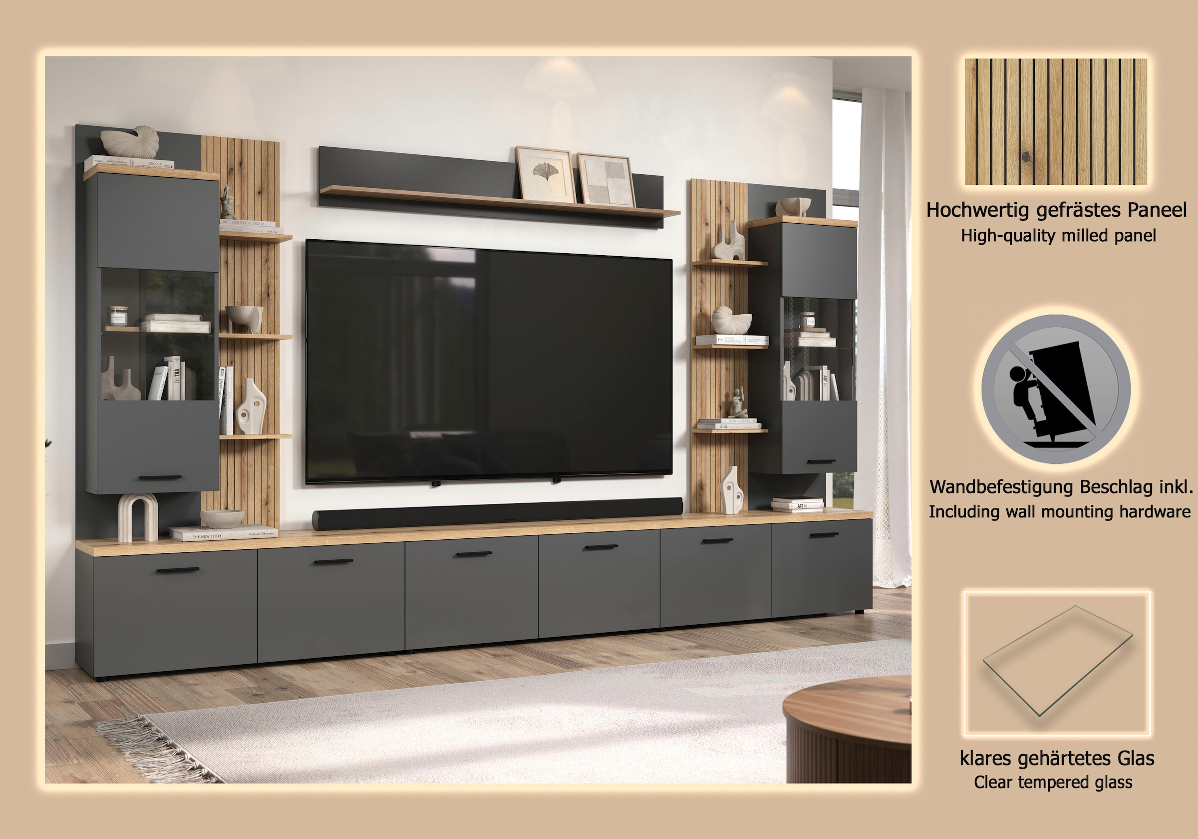 Home affaire Wohnwand »Bajo« 6 Stk. tlg.