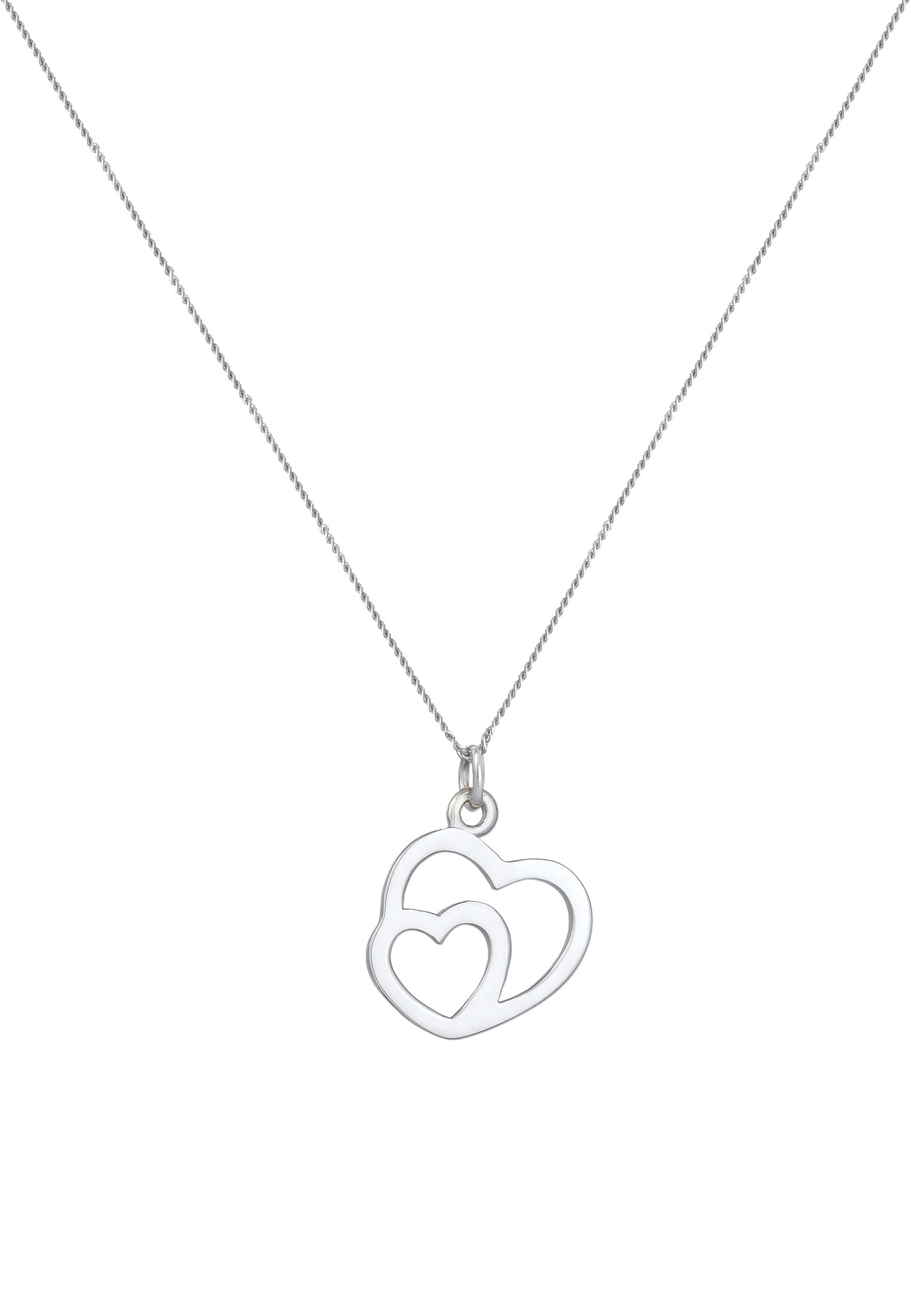 Elli Kette mit Anhänger »Halskette Herz in Herz Liebe 925 Silber«
