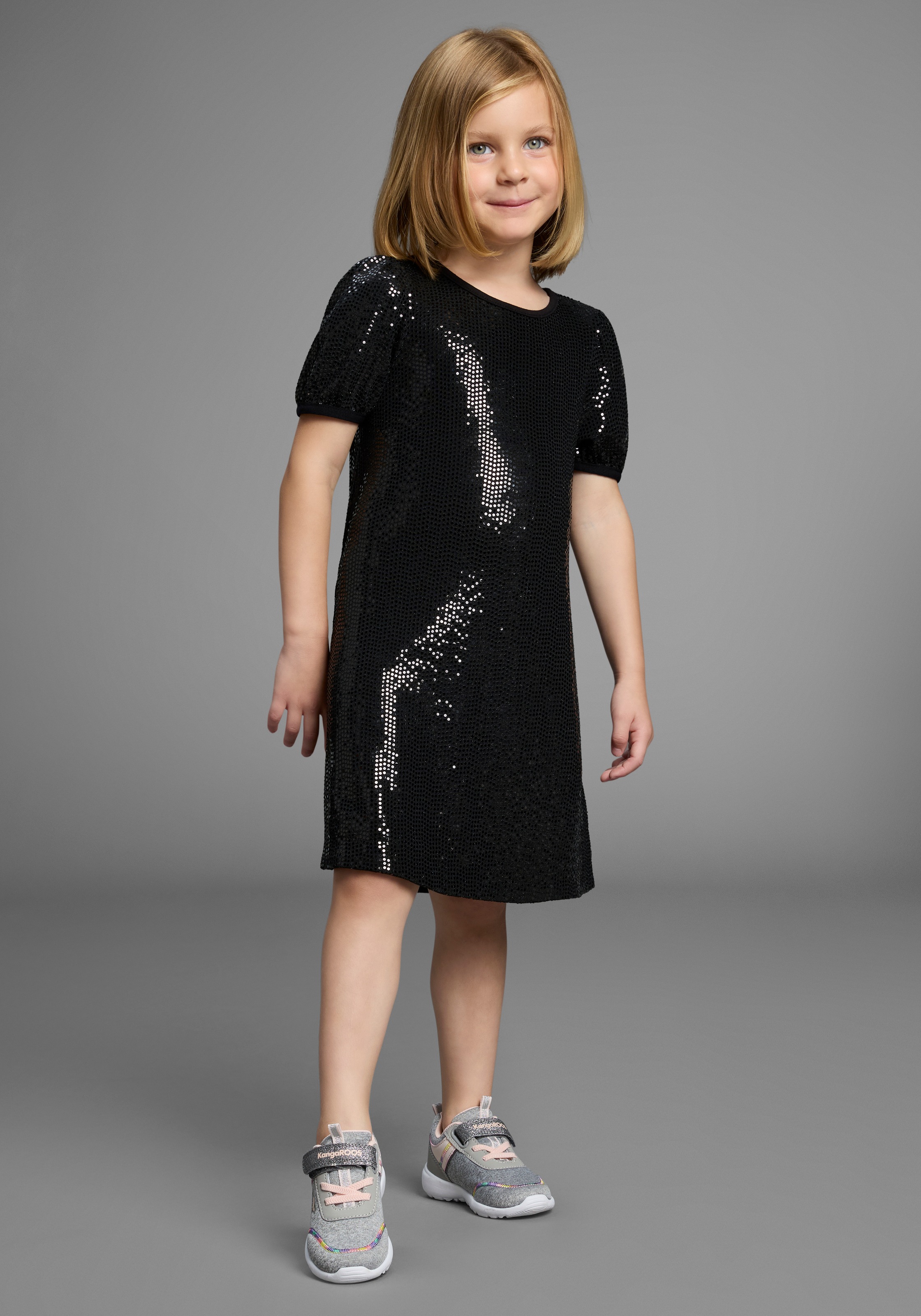 KIDSWORLD Jerseykleid »Shirtkleid in Pailletten-Allover-Design« Shirtkleid in Pailletten-Optik