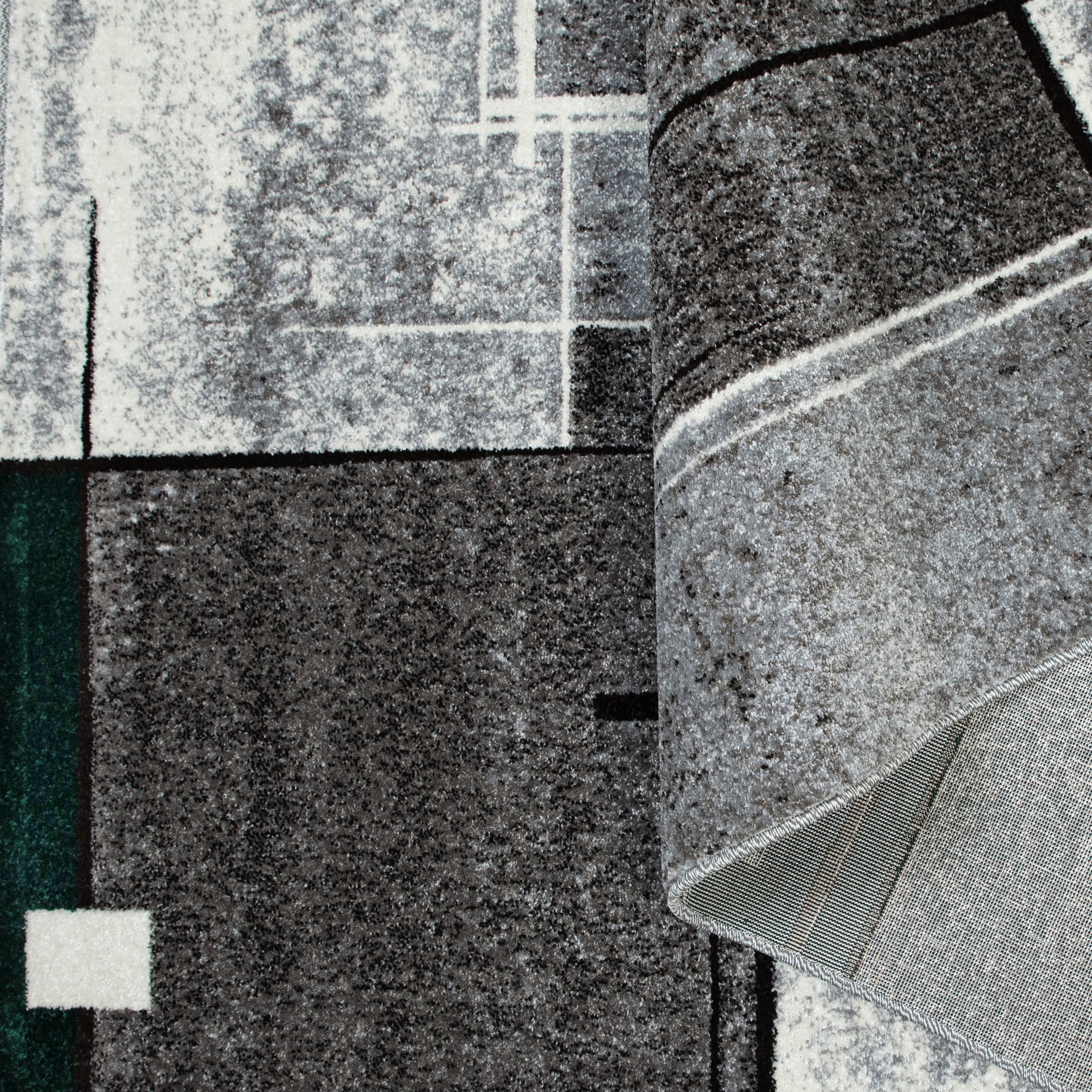 my home Teppich »Deblin« rechteckig 9 mm Höhe weicher Flor, Kurzflor, Karo-Design, modern, geometrisches Muster