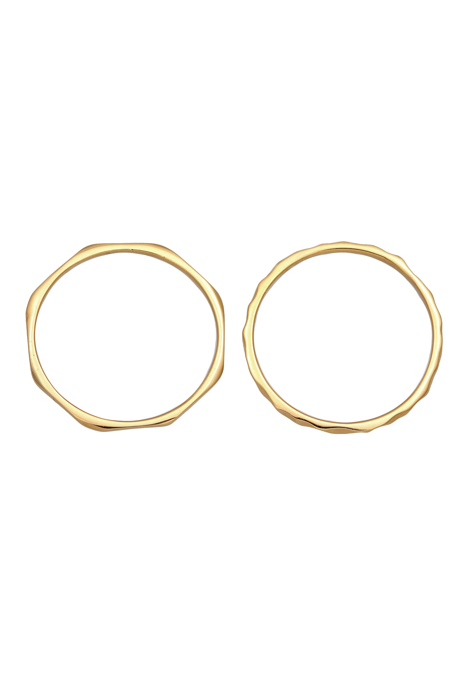 Elli Premium Ring-Set »Ring Stapelringe Stacking Bandring (2 tlg.) 375 Gelbgold«