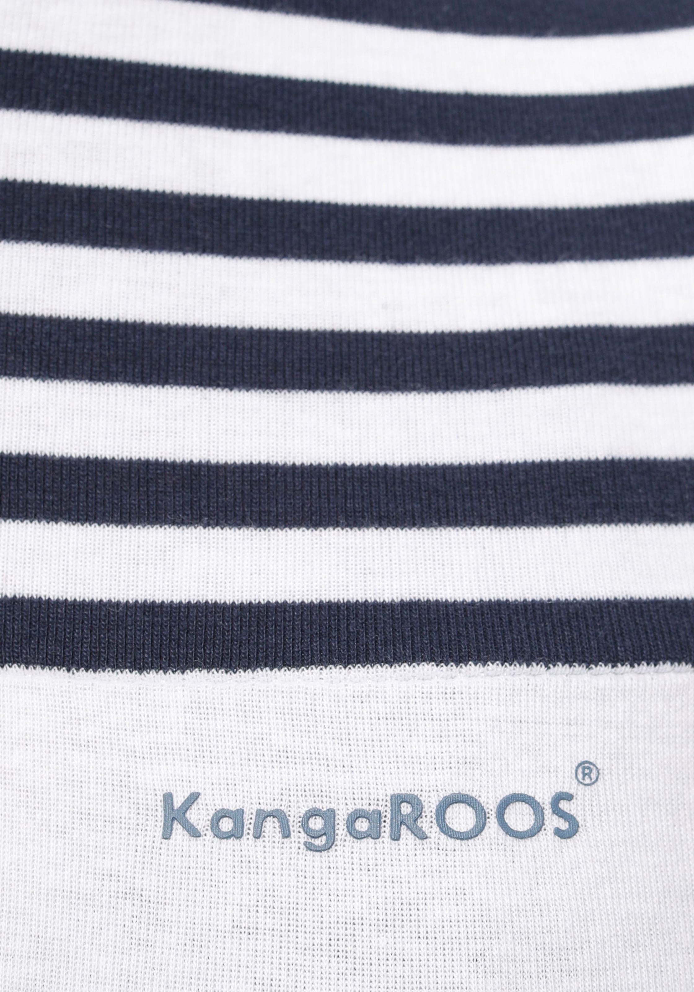 KangaROOS Kapuzenshirt, in verspielter Ringel-Optik mit Colorblocking Design