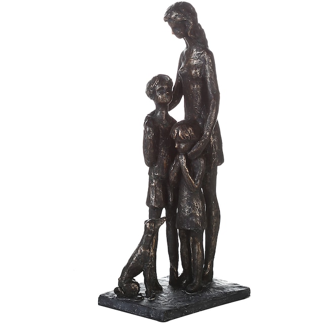 Casablanca by Gilde Dekofigur »Skulptur Familie, bronzefarben«, Dekoobjekt, Höhe  31 cm, mit Spruchanhänger, Wohnzimmer auf Raten kaufen