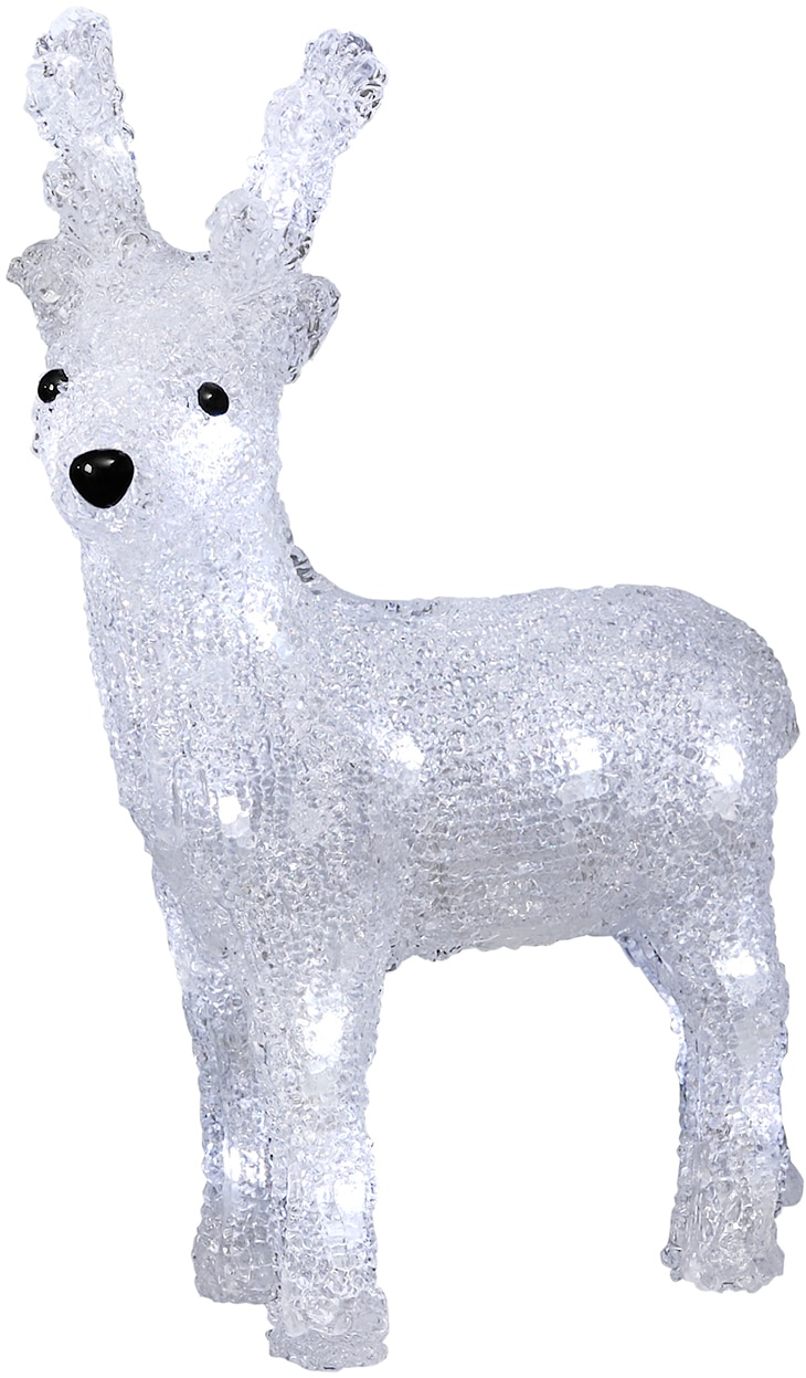KONSTSMIDE Weihnachtsfigur »Weihnachtsdeko«, LED Acryl Rentier, 24 kalt weiße Dioden