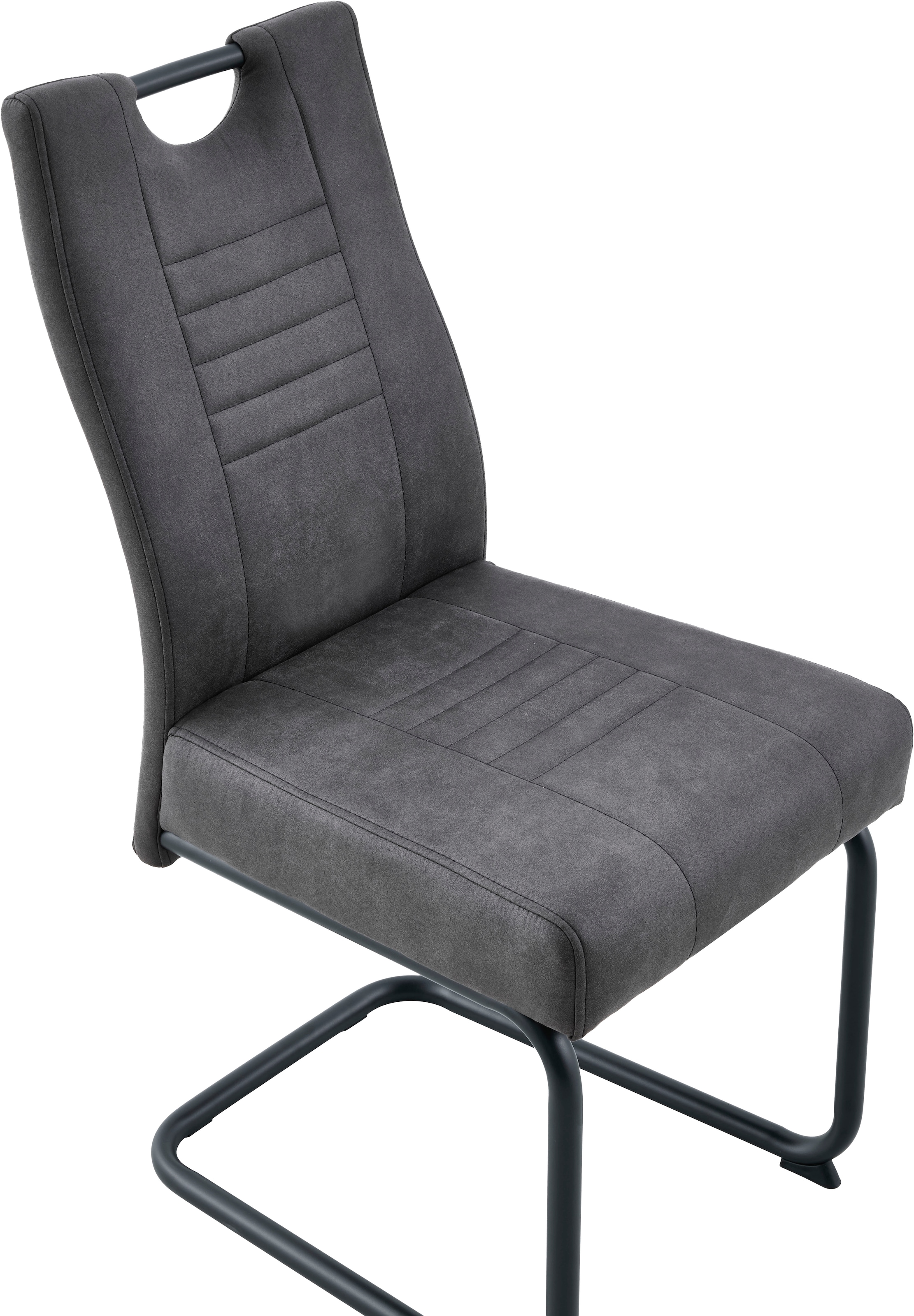 OTTO home Essgruppe »"Altona", Esstisch ausziehbar plus 6 Stühle, TOPSELLER!« Esstisch ausziehbar 140 - 180 cm, 6 Freischwinger, 7 tlg. tlg. Säulentisch 140-180x90 cm, Stuhl mit Federkorb, 140 kg belastbar