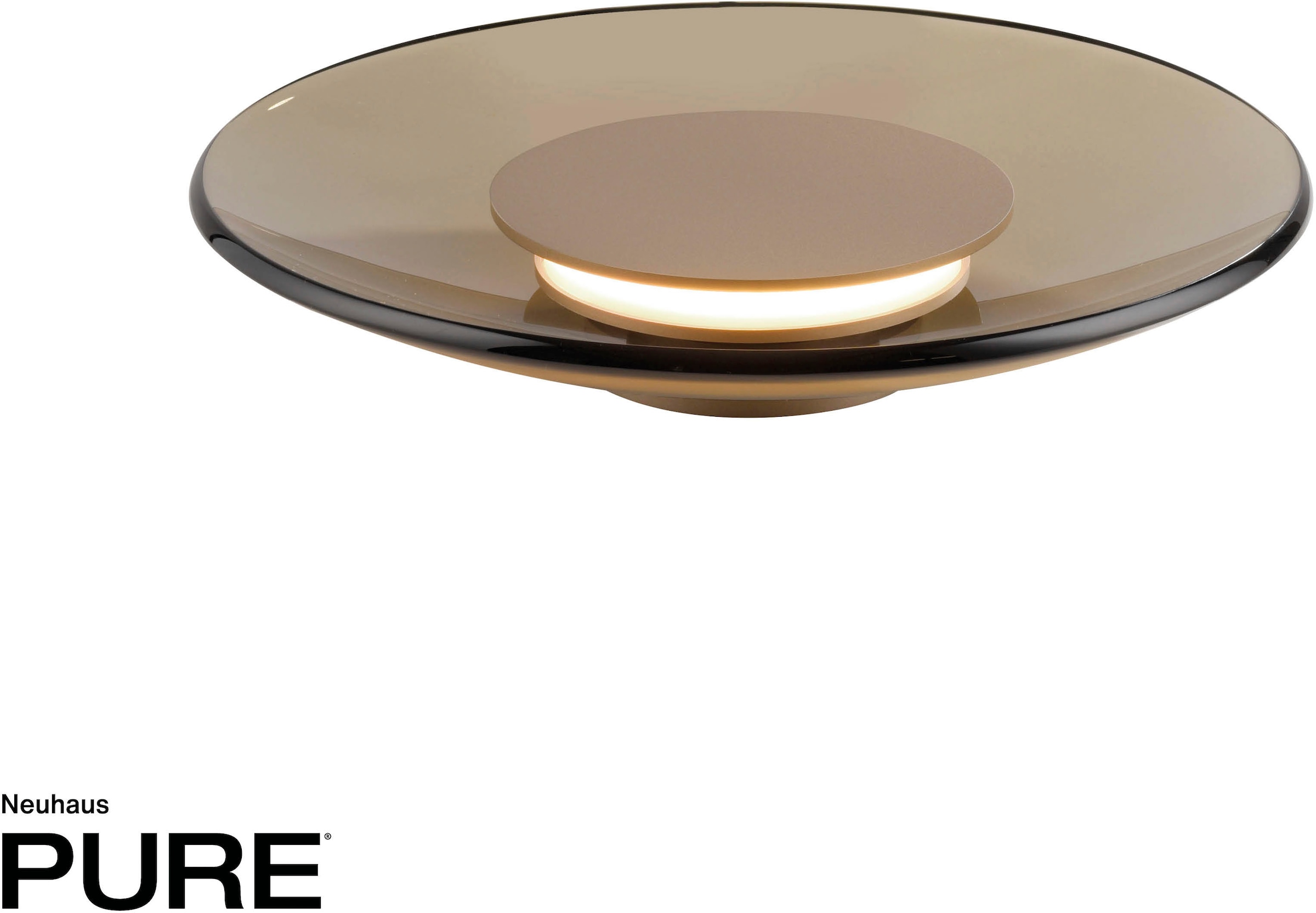 Neuhaus PURE LED Tischleuchte »PURE Moon« LED-Board 1 Stk. Warmweiß Stufenloses dimmen per Touchdimmer, Glas amberfarben