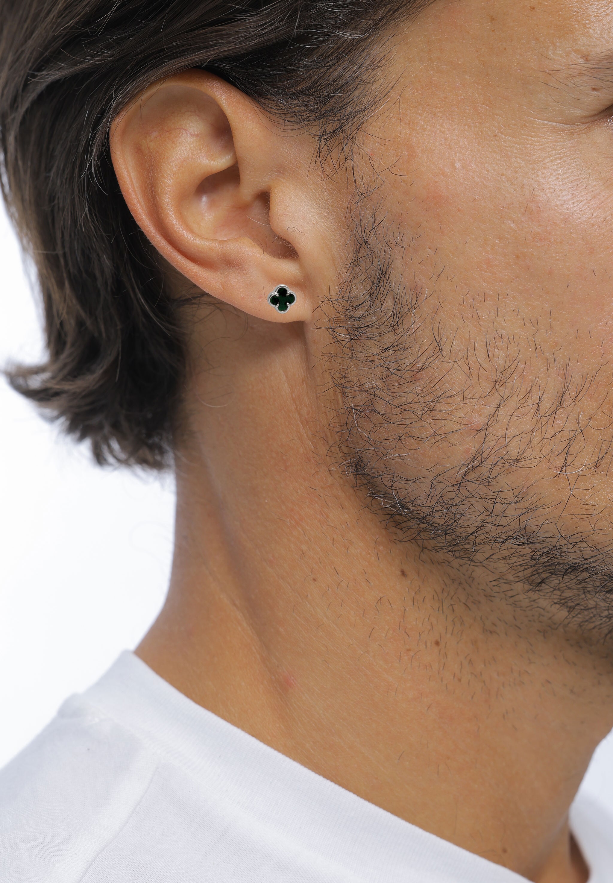 Kuzzoi Paar Ohrstecker »Ohrringe Ohrstecker Kleeblatt Emaille 925 Sterling Silber«