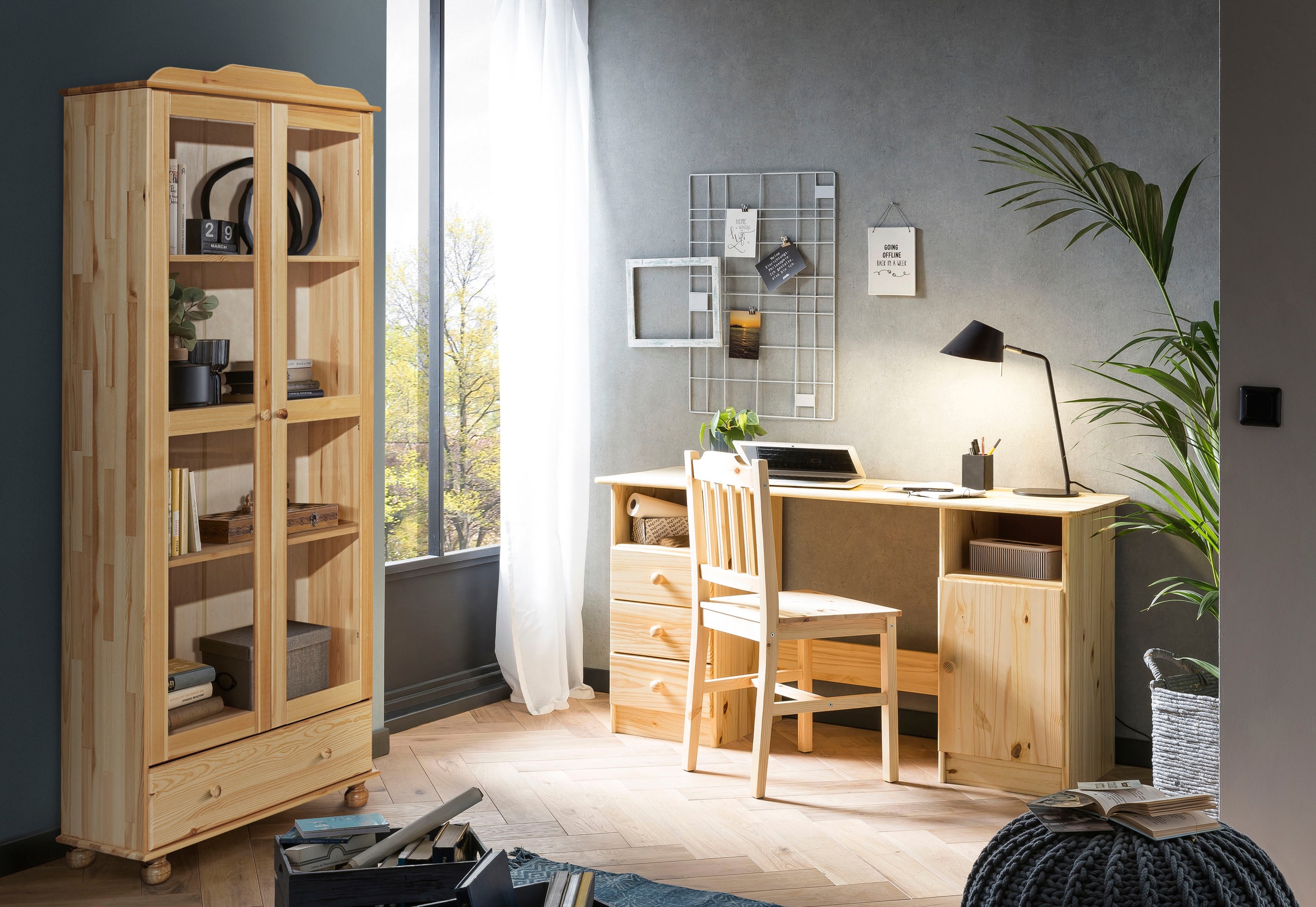 Home affaire 4-Fußstuhl, (Set), 2 St., aus massivem Kiefernholz