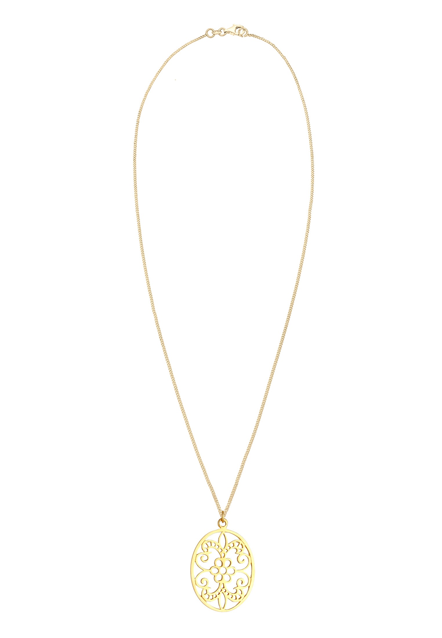 Elli Lange Kette »Halskette Ornament Floral Orientalisch Oval 925 Silber«