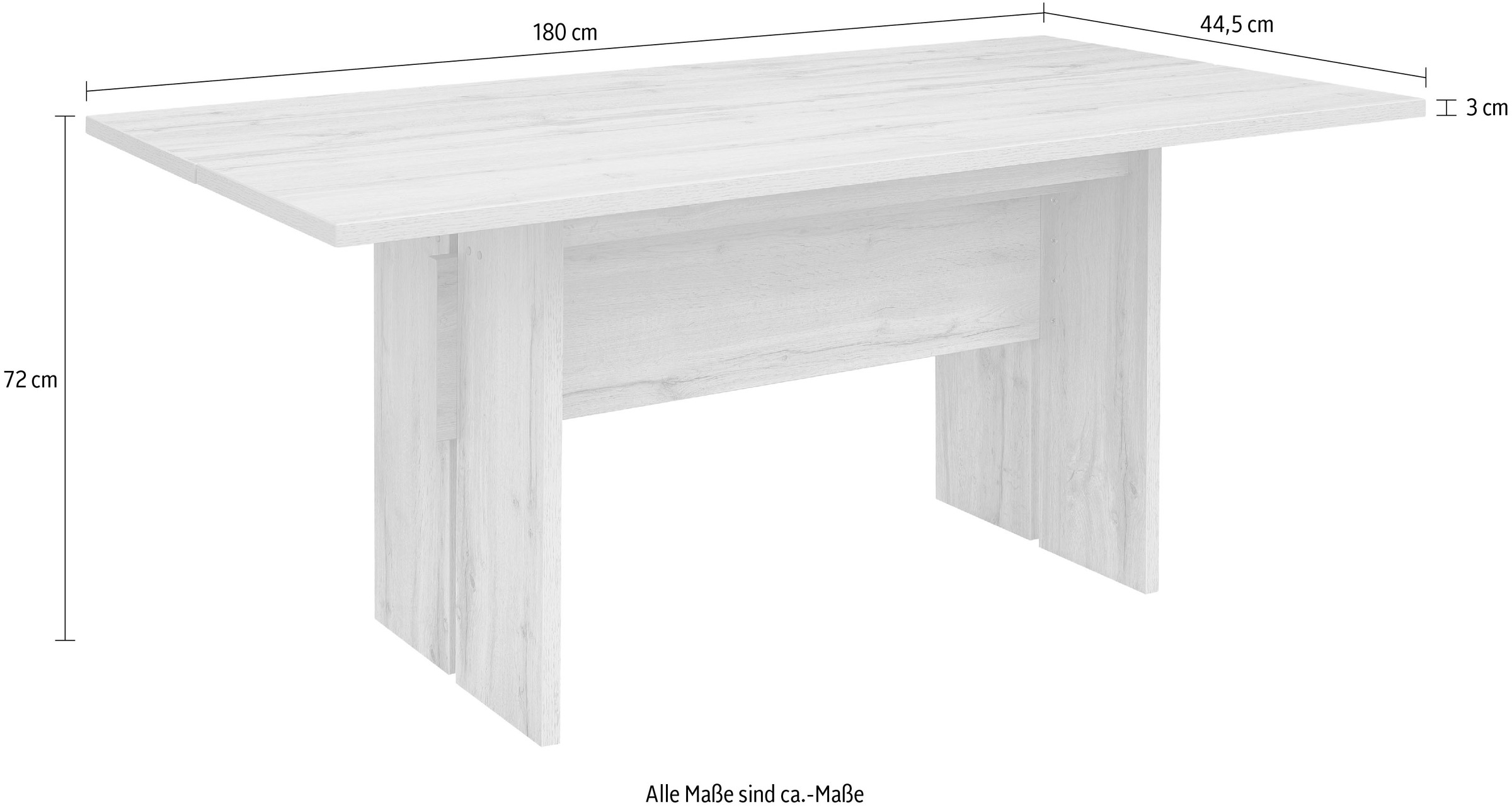 Innostyle Esstisch »Sonate«, (2 St.), geteilte Platte in moderner Plankenoptik
