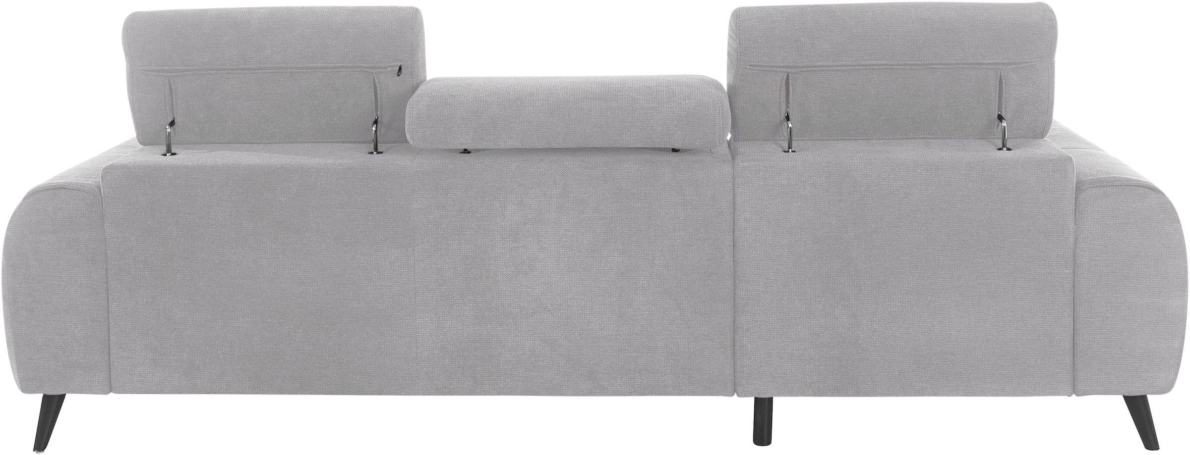 COTTA Ecksofa »Mia L-Form mit 3 Zierkissen«, wahlweise mit Bettfunktion, Bettkasten, Beleuchtung & Wireless-Charger