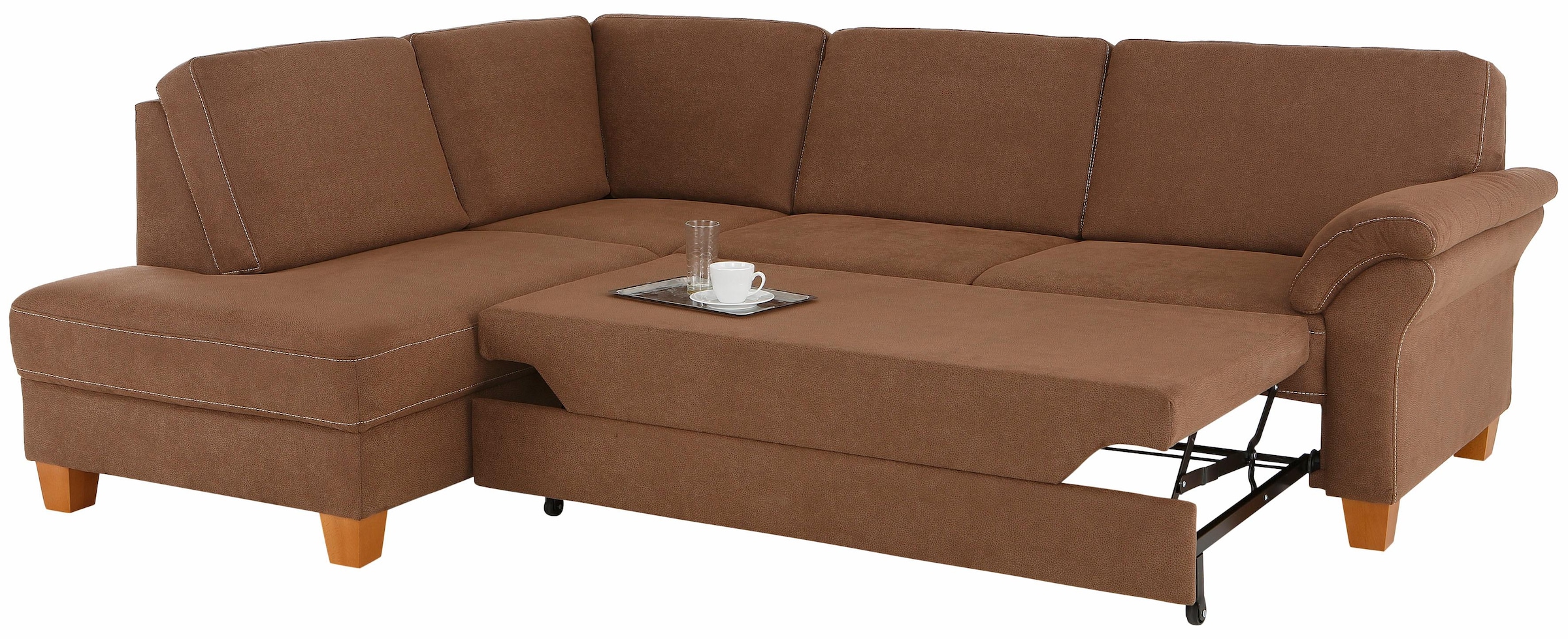 Home affaire Ecksofa »Borkum L-Form«, mit Federkern, wahlweise mit Bettfunktion