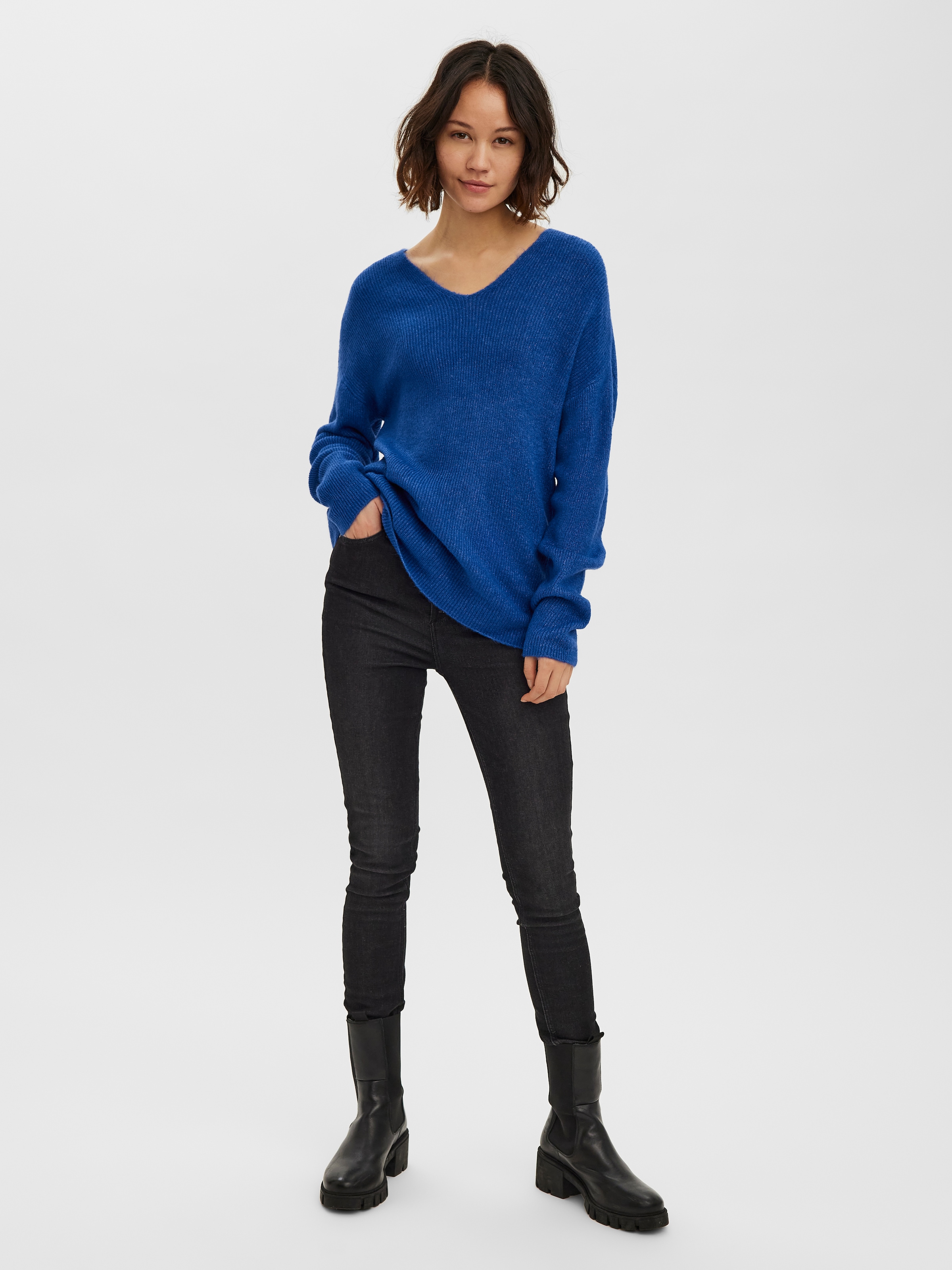 Vero Moda V-Ausschnitt-Pullover »VMCREWLEFILE LS V-NECK BLOUSE NOOS«