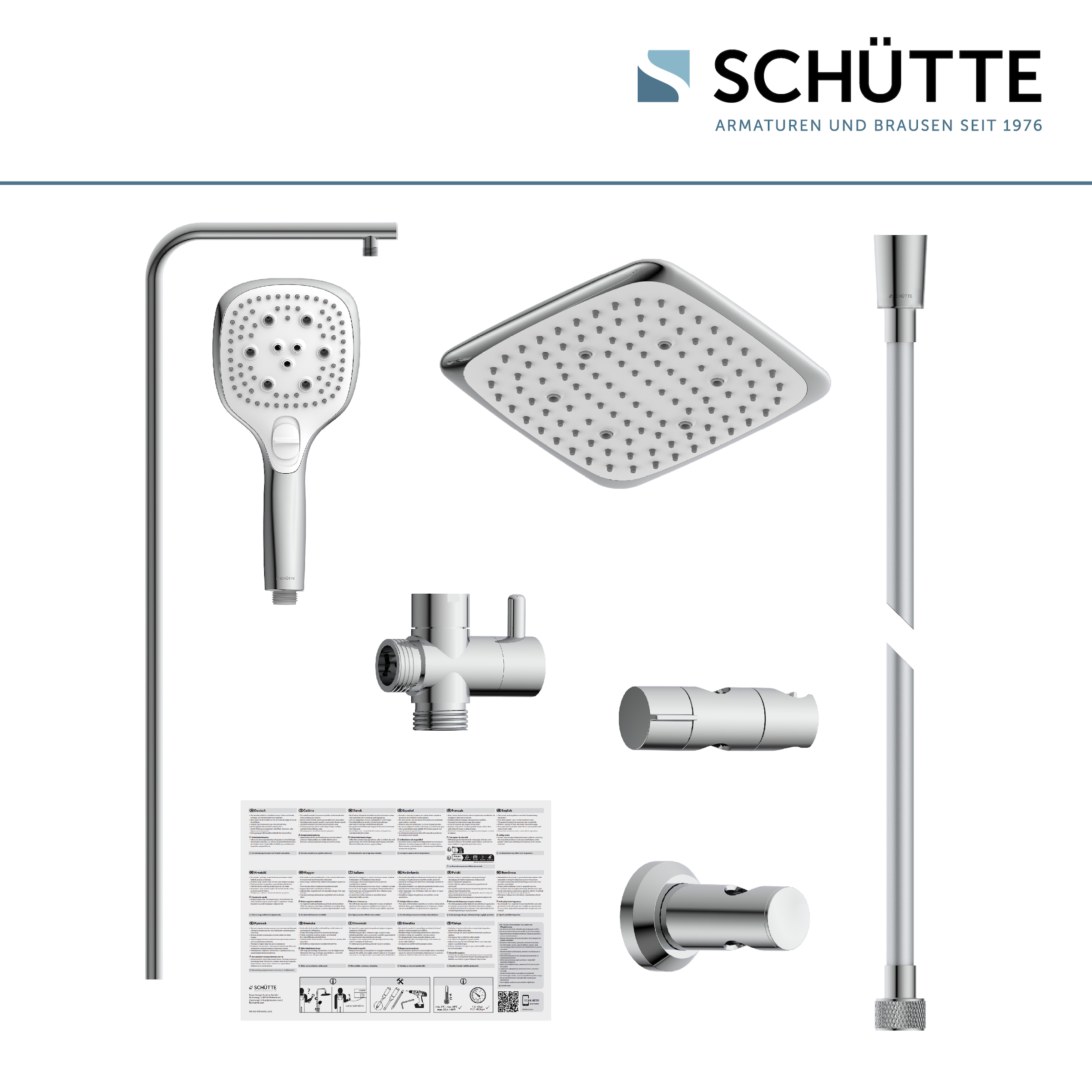 Schütte Duschsystem »MADEIRA« Überkopfbrause-Set, Regendusche, Wellness, Komplett-Set