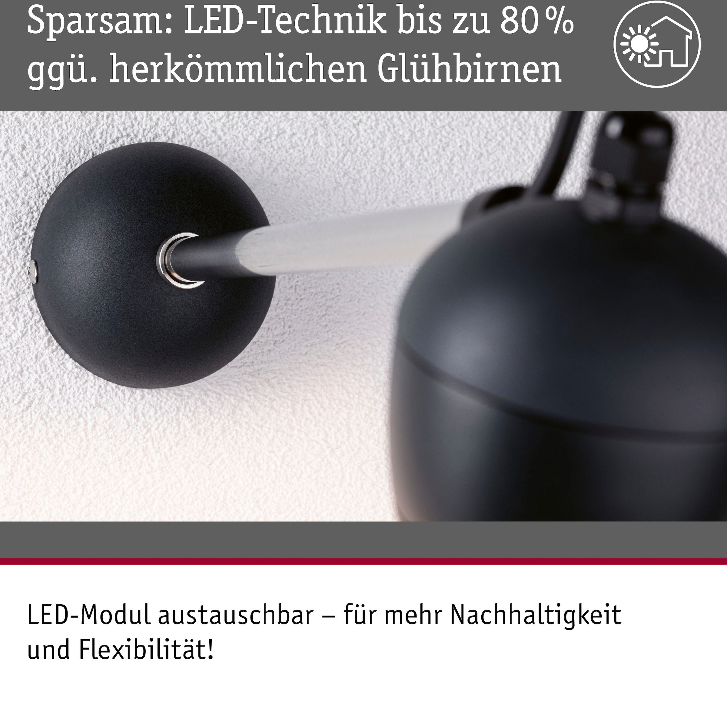 Paulmann LED Außen-Wandleuchte »Kikolo 230V 60° 3000K anthrazit«, 1 flammig
