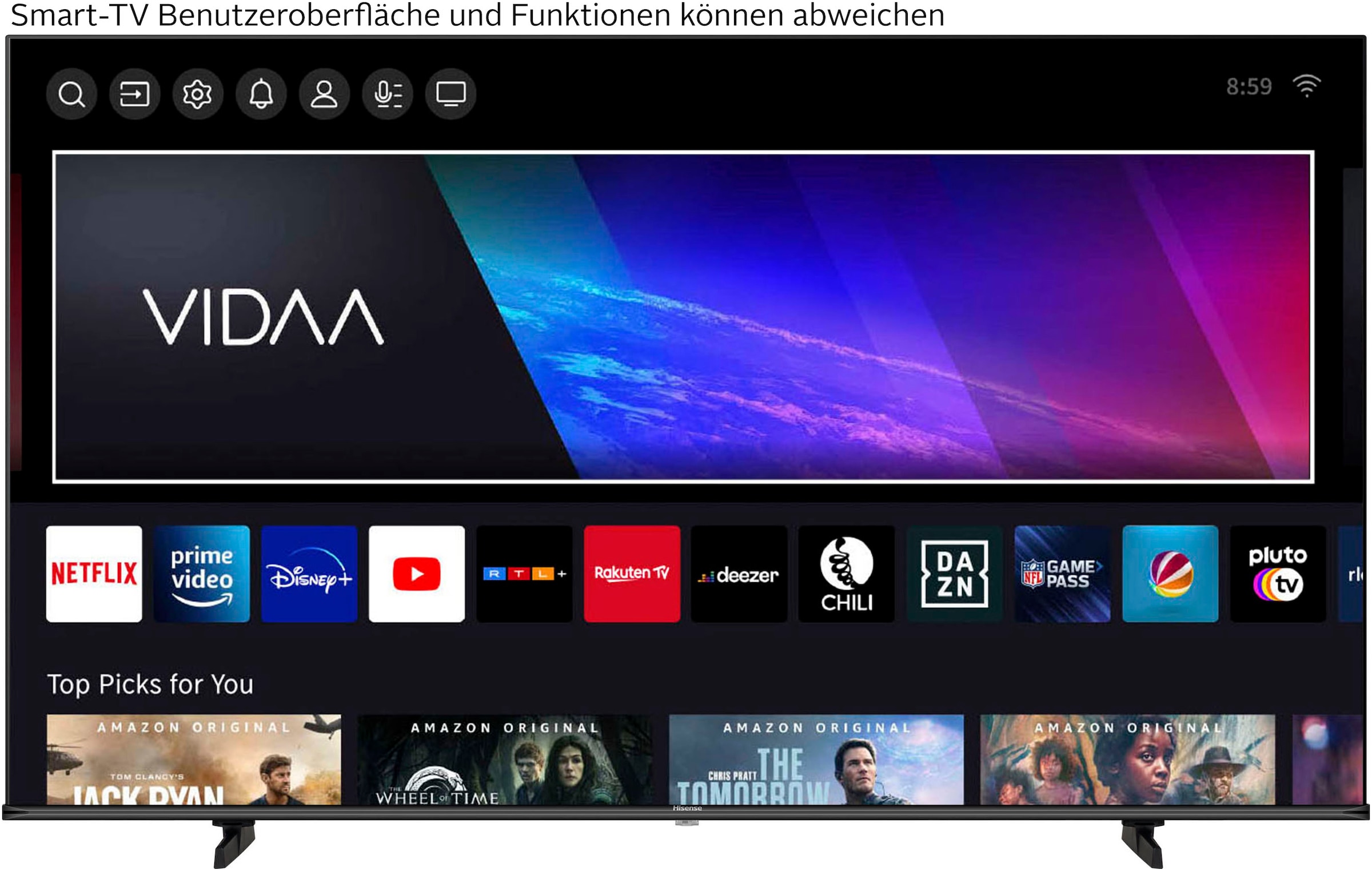 Hisense QLED-Fernseher »85E77Q«, 4K Ultra HD, Smart-TV, 4K UHD QLED