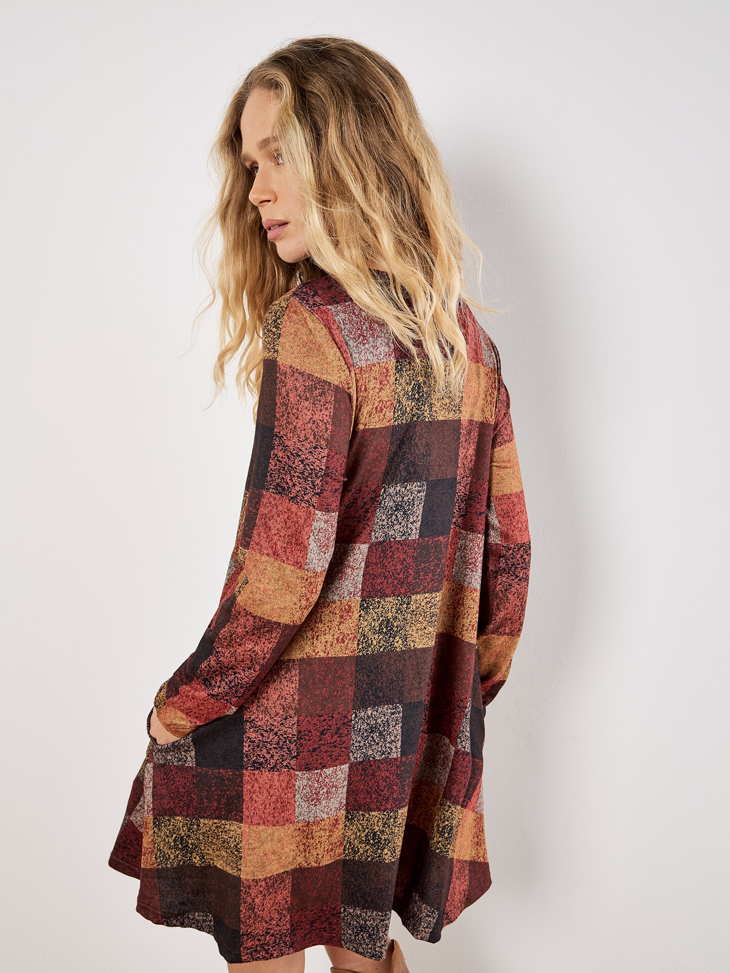 Apricot A-Linien-Kleid »Swingdress« mit Color-Block Muster