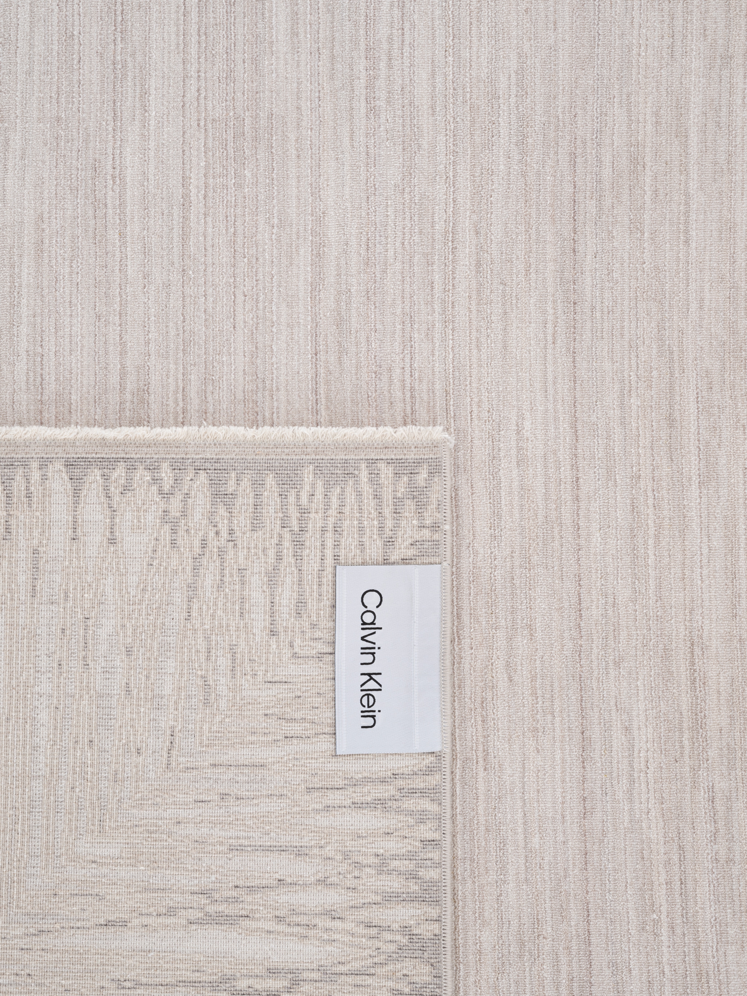 Calvin Klein home Teppich »Passages, mit Fransen, Designerteppich« rechteckig 5 mm Höhe Rahmen, meliert, Wohnzimmer, Schlafzimmer, Esszimmer