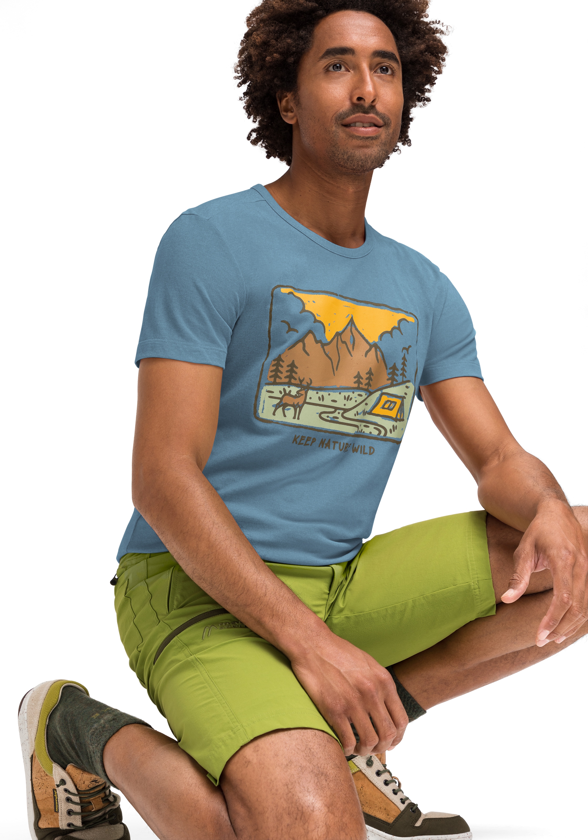 Maier Sports T-Shirt »Burgeis 16 M« Herren Kurzarmshirt mit Print für Wandern und Freizeit FN11301