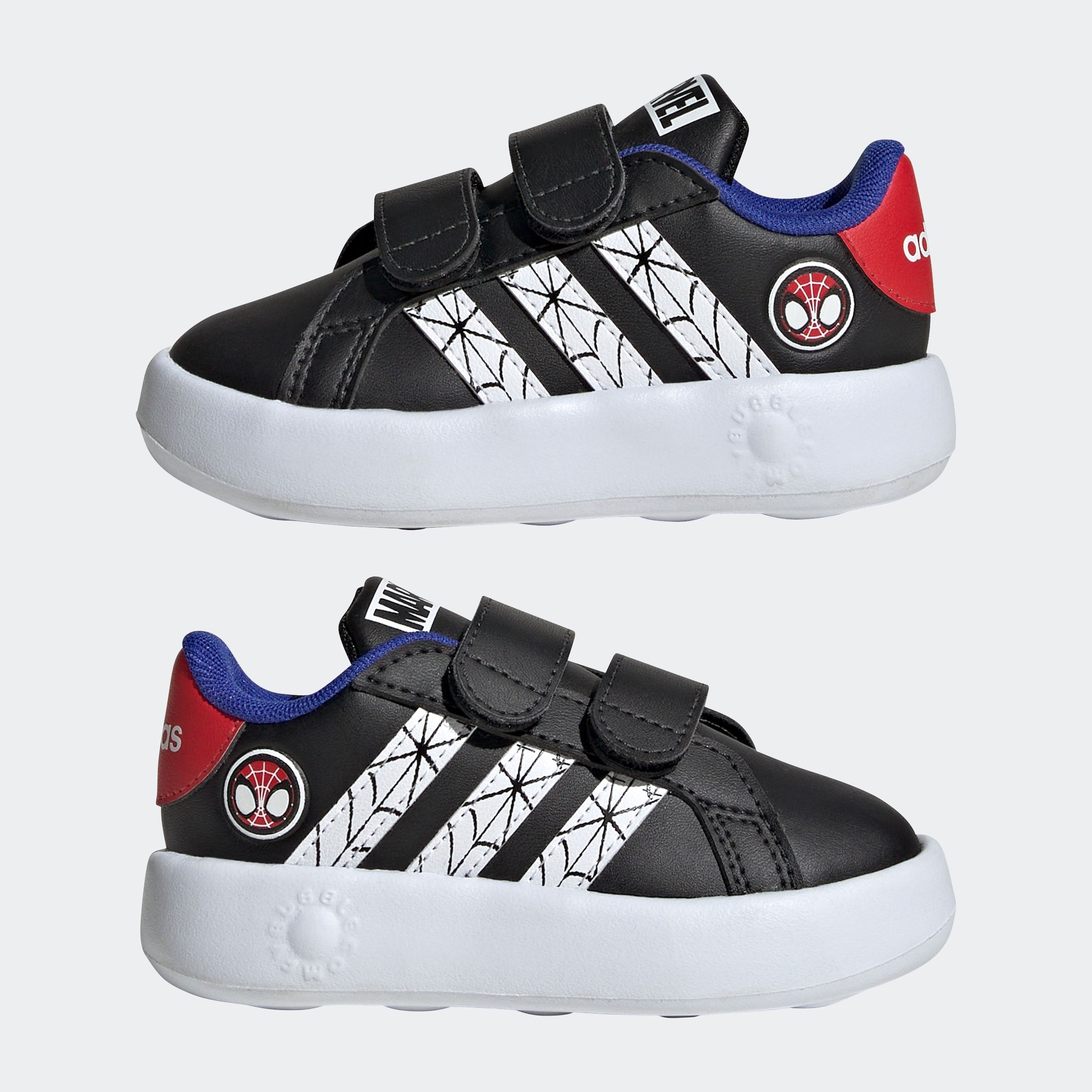 adidas Sportswear Klettschuh »ADIDAS MARVEL SPIDER-MAN KIDS GRAND COURT SCHUH«, Design auf den Spuren des adidas Superstar, für Kinder