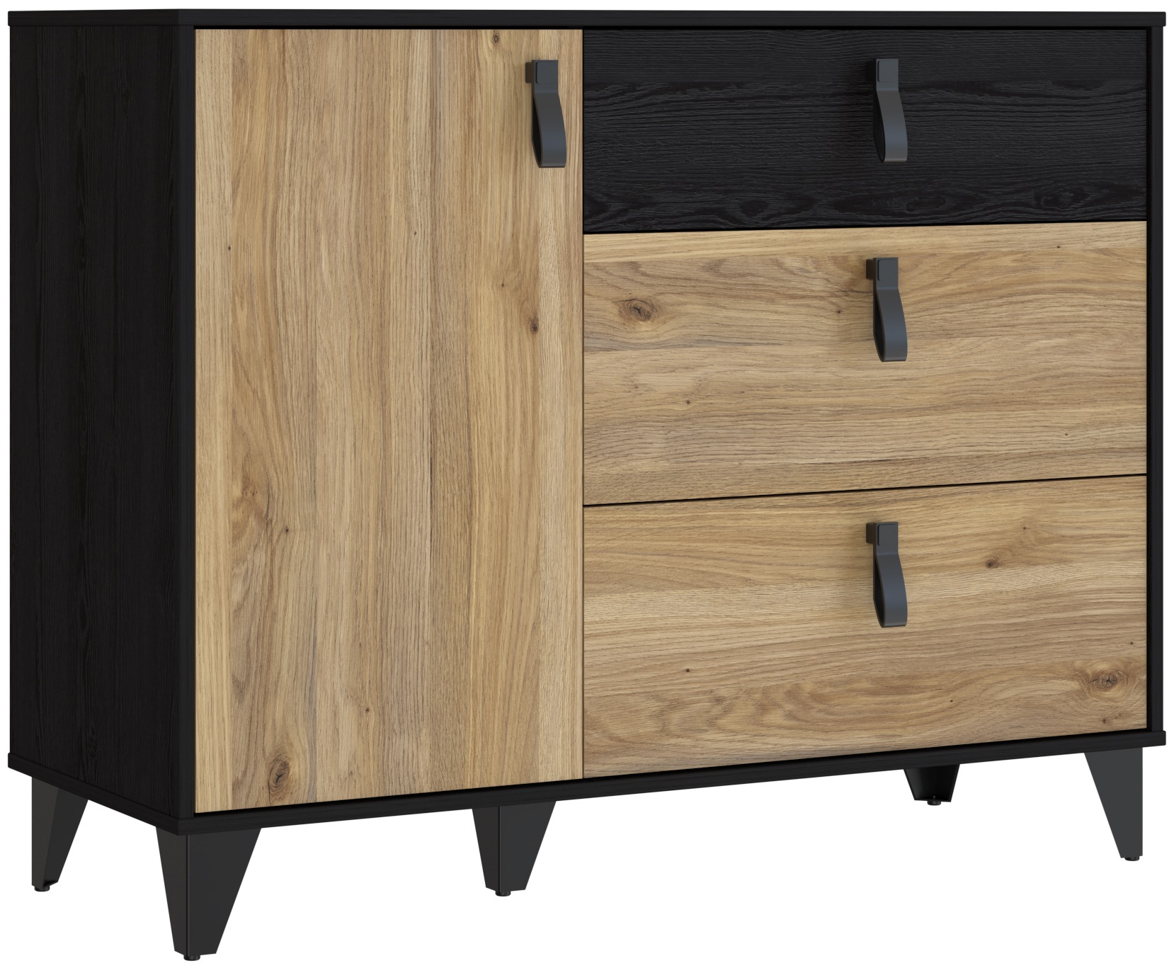 FORTE Sideboard »Lya«, Sideboard 3 Schubkästen, 1 Tür, Stauraum, Griffschlaufen