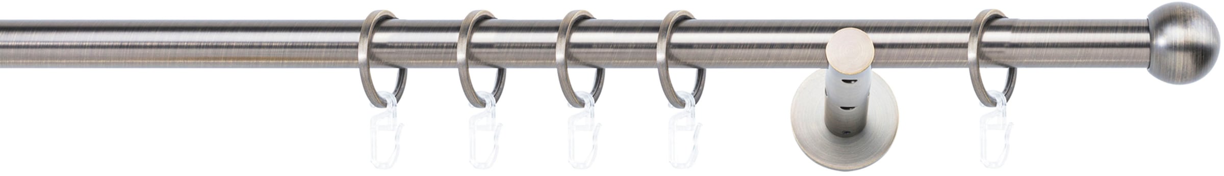 mydeco Gardinenstange »20mm Ball Wandträger 12 cm« 1 läufig-läufig Fixmaß
