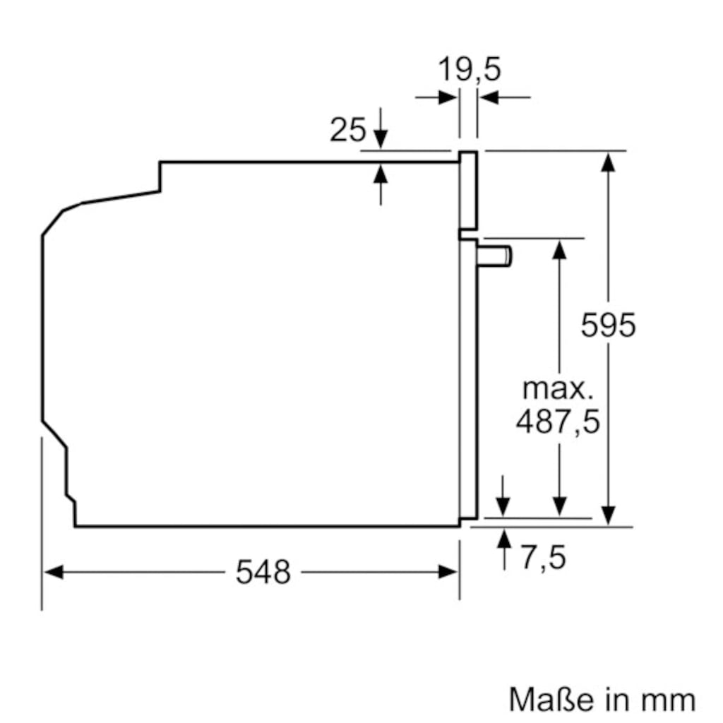 BOSCH Einbaubackofen »HBG579BS0«, Serie 6, HBG579BS0, mit Teleskopauszug nachrüstbar, Pyrolyse-Selbstreinigung