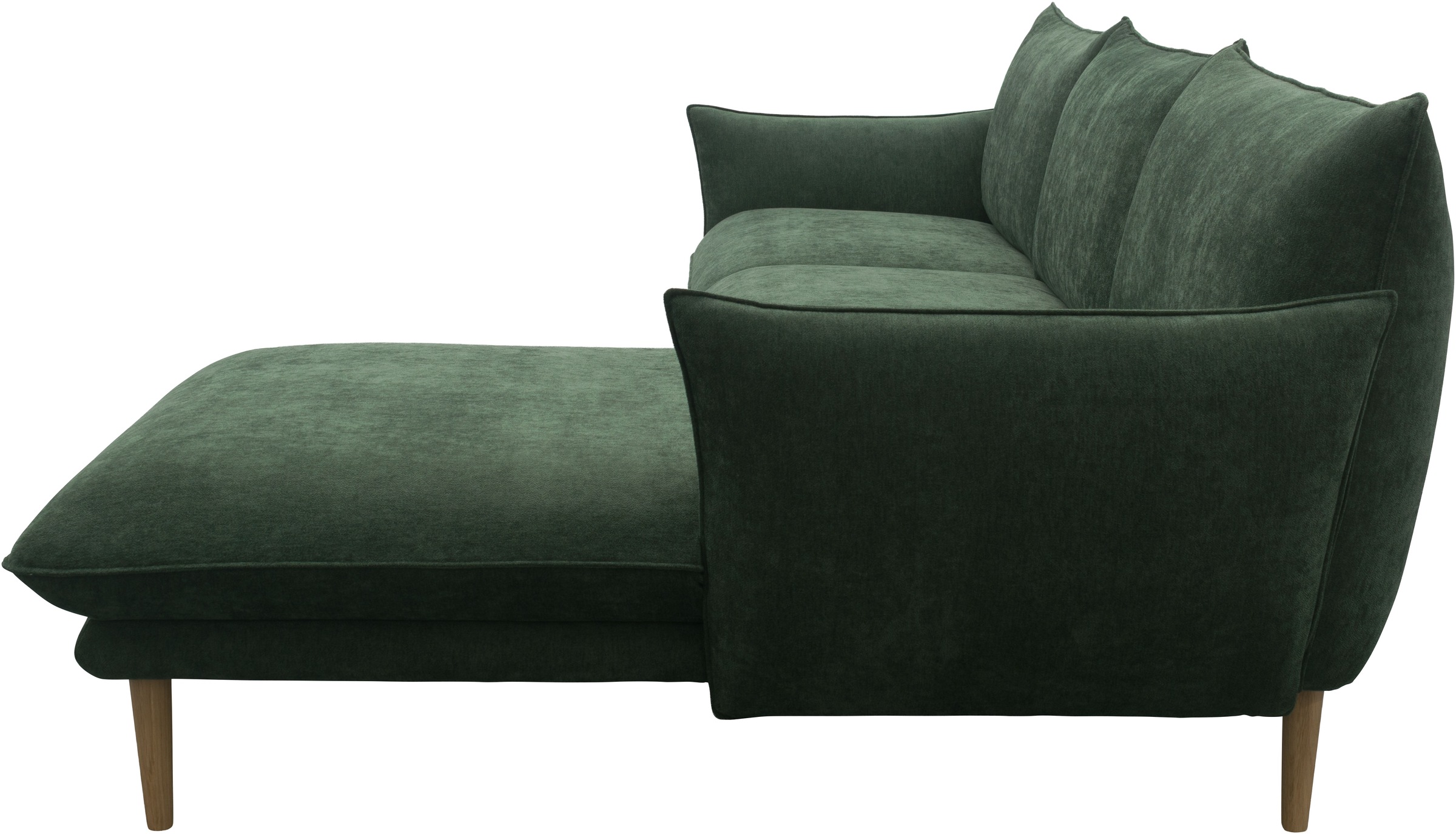 DOMO collection Ecksofa »Leuven modern mit schmalen Armlehnen, Breite 282 cm, L-Form« angenehm feste Polsterung, bodenfrei, 19 cm hohe Holzfüße