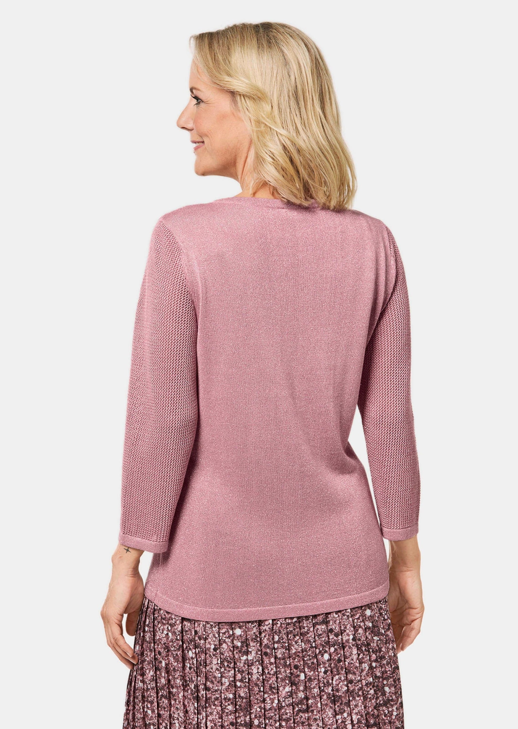 GOLDNER 3/4 Arm-Pullover »Kurzgröße Pullover mit Glanzgarn«