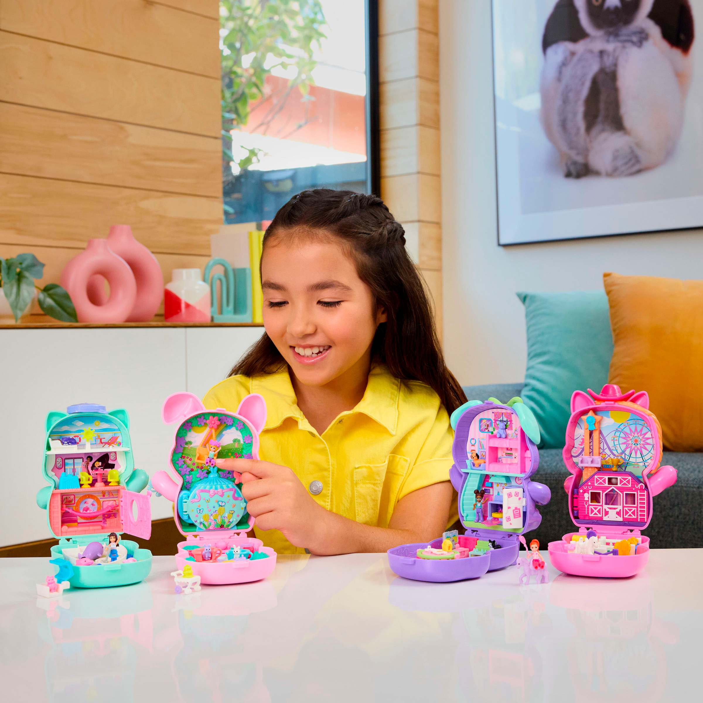 Polly Pocket Spielwelt »Matrosenkatze-Schatulle«, (Set, 12 tlg.), mit 1 Puppe, 2 kleinen Kätzchen und Zubehör