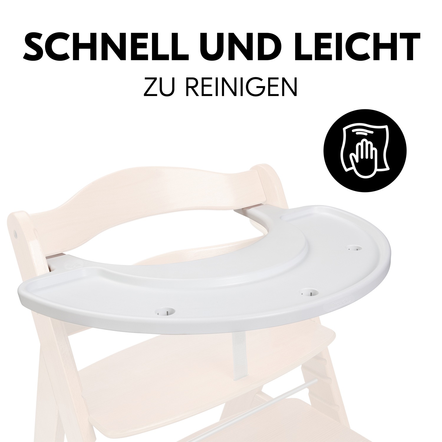 Hauck Hochstuhltablett »Alpha Play Tray, White« aus recyceltem Material