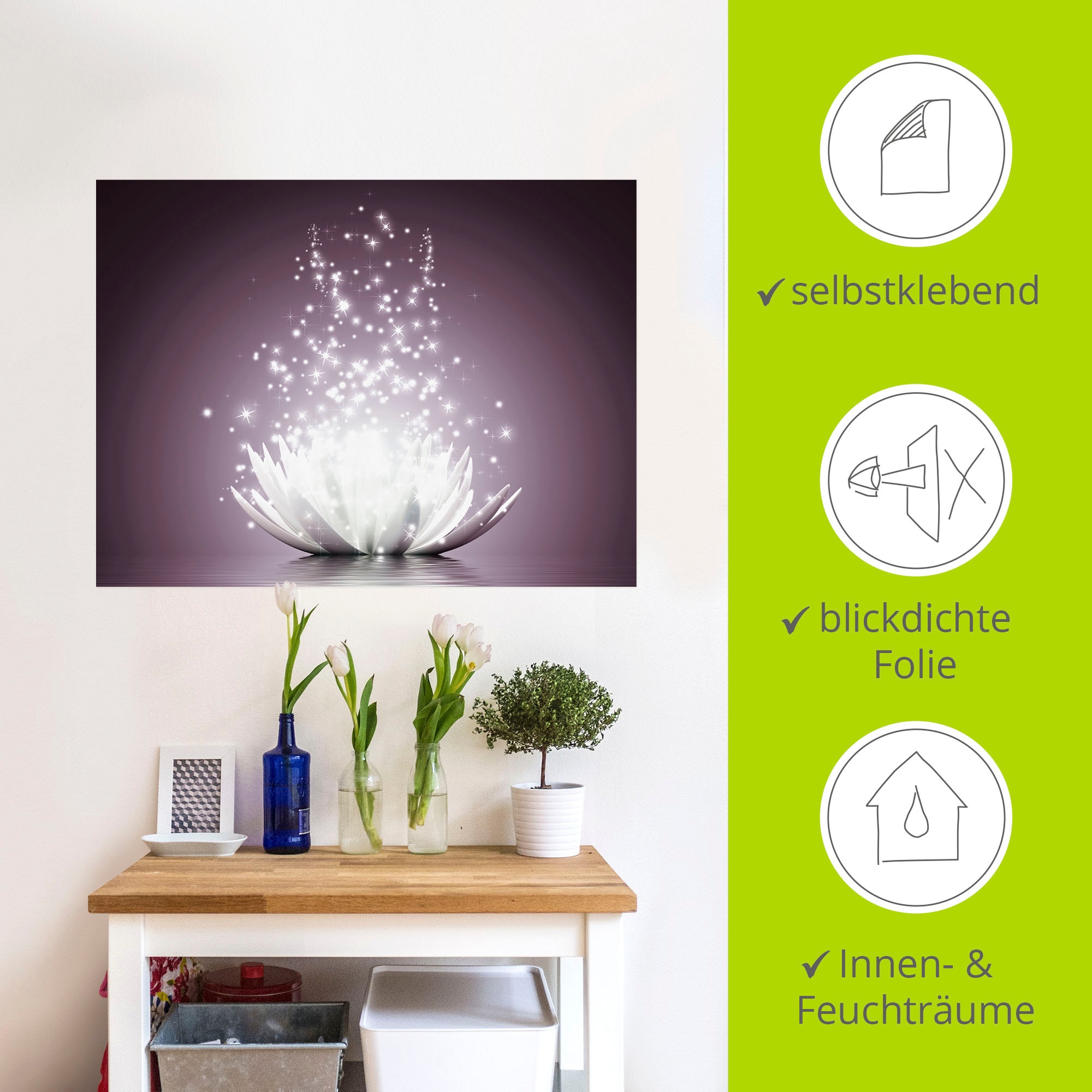Artland Wandbild »Magie der Lotus-Blume«, Blumen, (1 St.), als Leinwandbild, Poster, Wandaufkleber in verschied. Größen