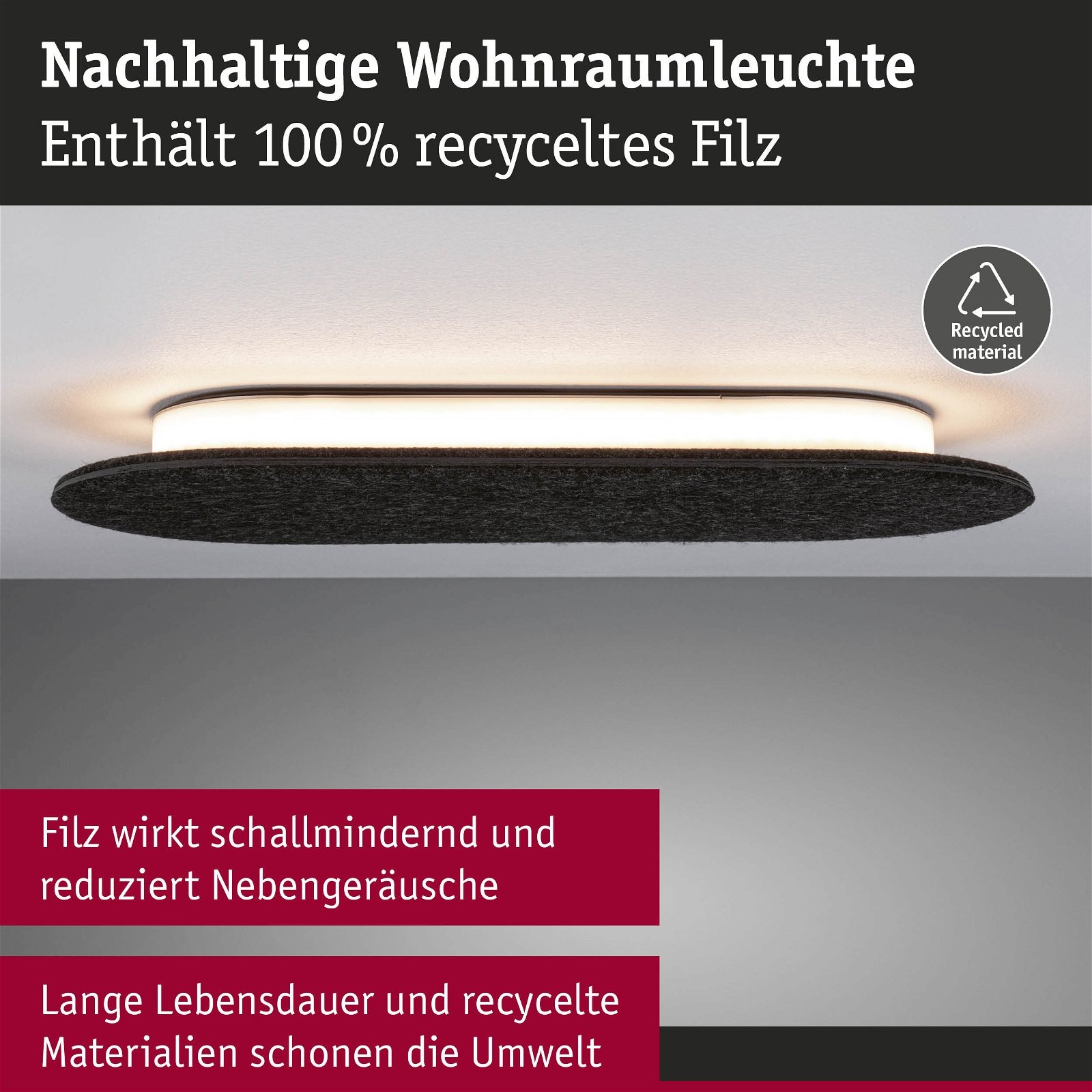 Paulmann LED Wandleuchte »Tulga 2700K 900lm 230V 17W Anthrazit«, 1 flammig, 3-Step-Dim