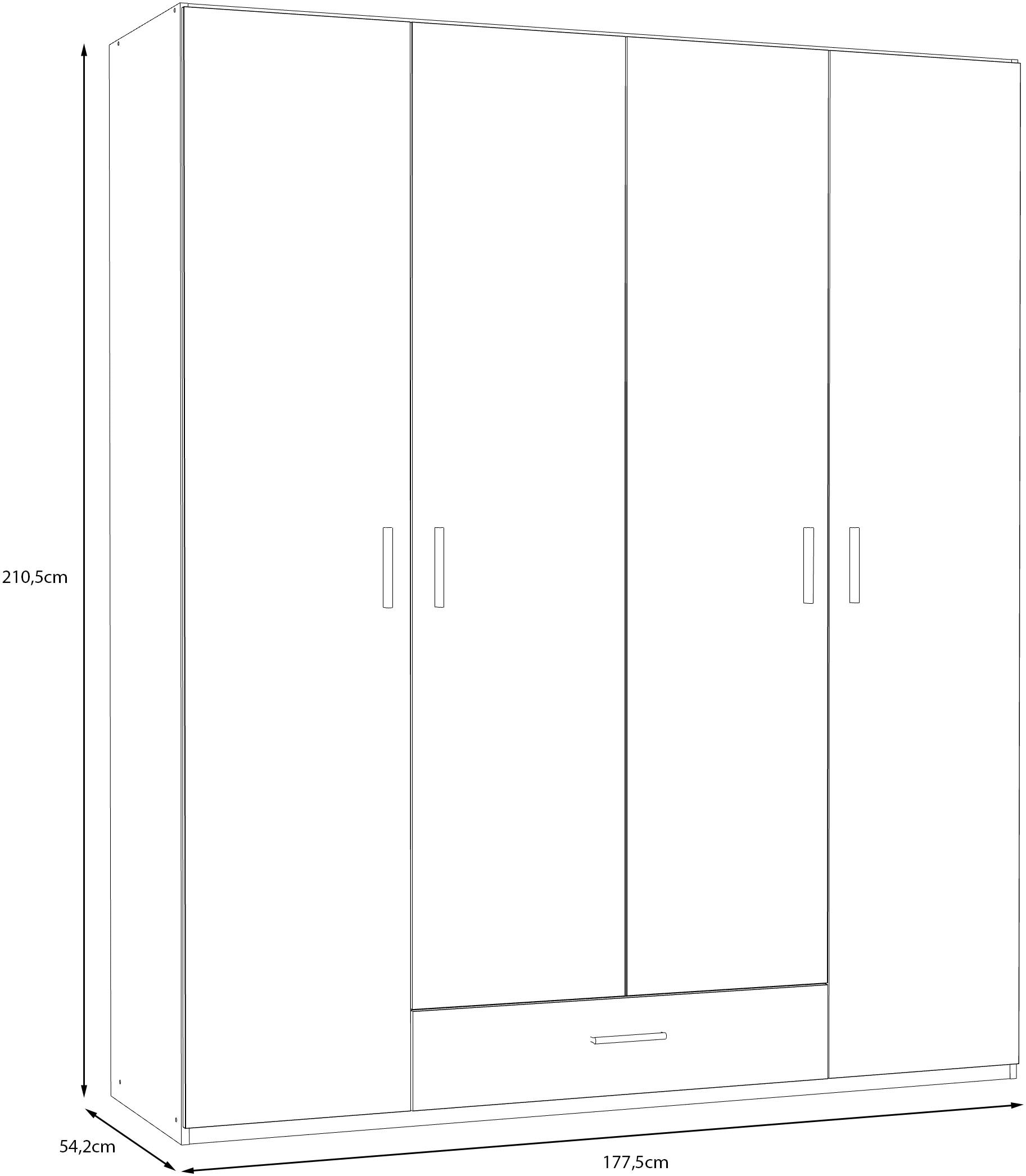 FORTE Kleiderschrank Drehtürenschrank, sehr viel  Stauraum,
